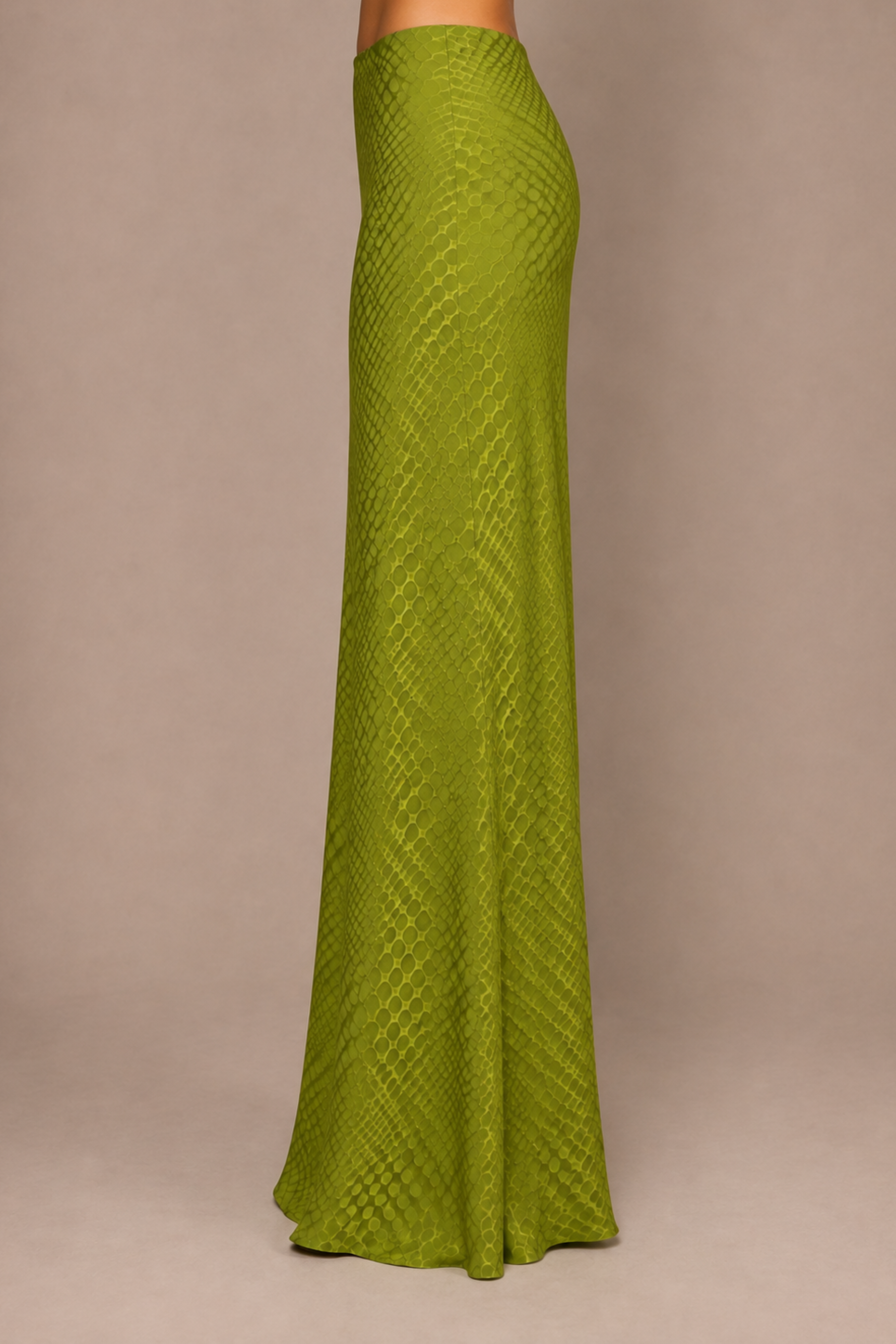 Wiggle Dot Jacquard Bias Maxi Skirt