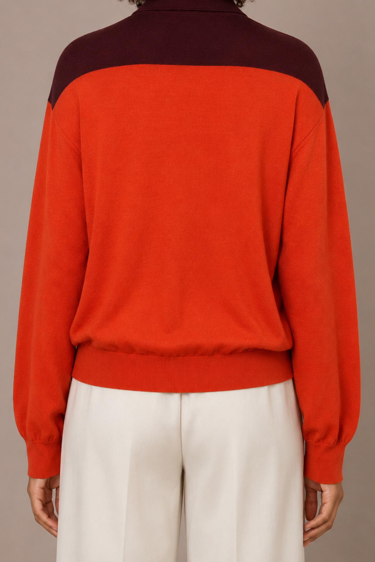 Silk Colorblocked Long Sleeve Polo