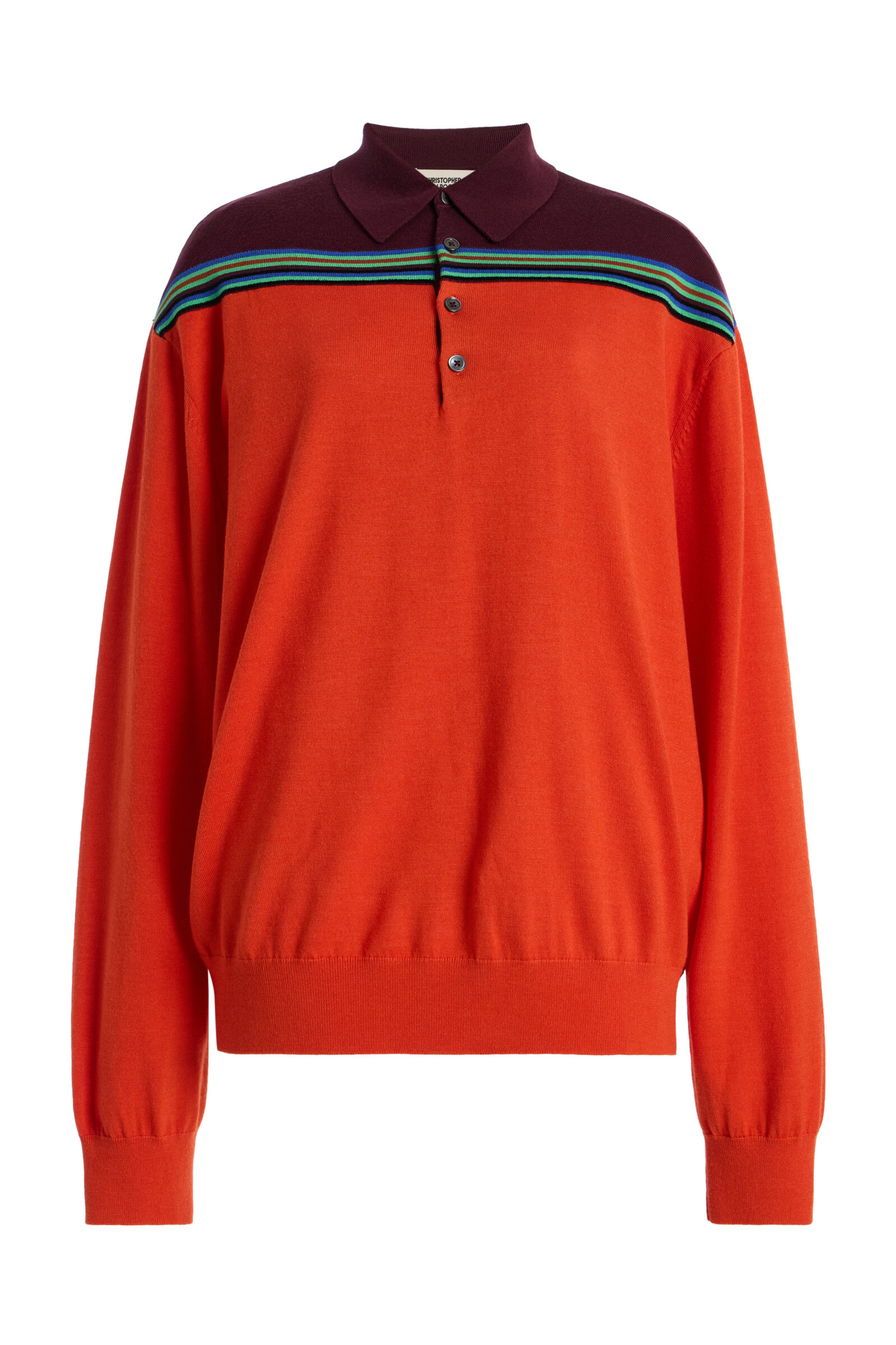 Silk Colorblocked Long Sleeve Polo