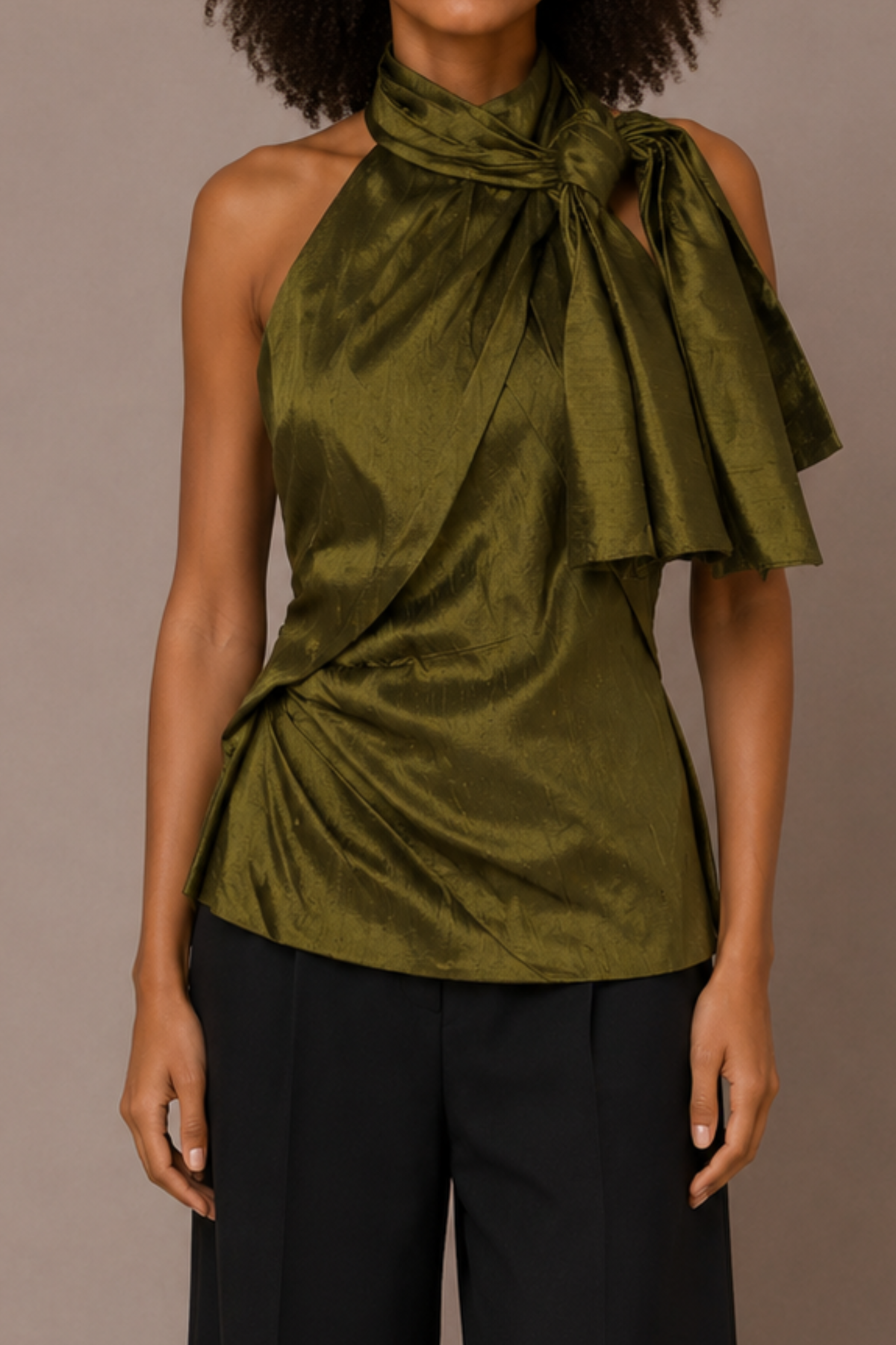 Silk Bow Neck Top