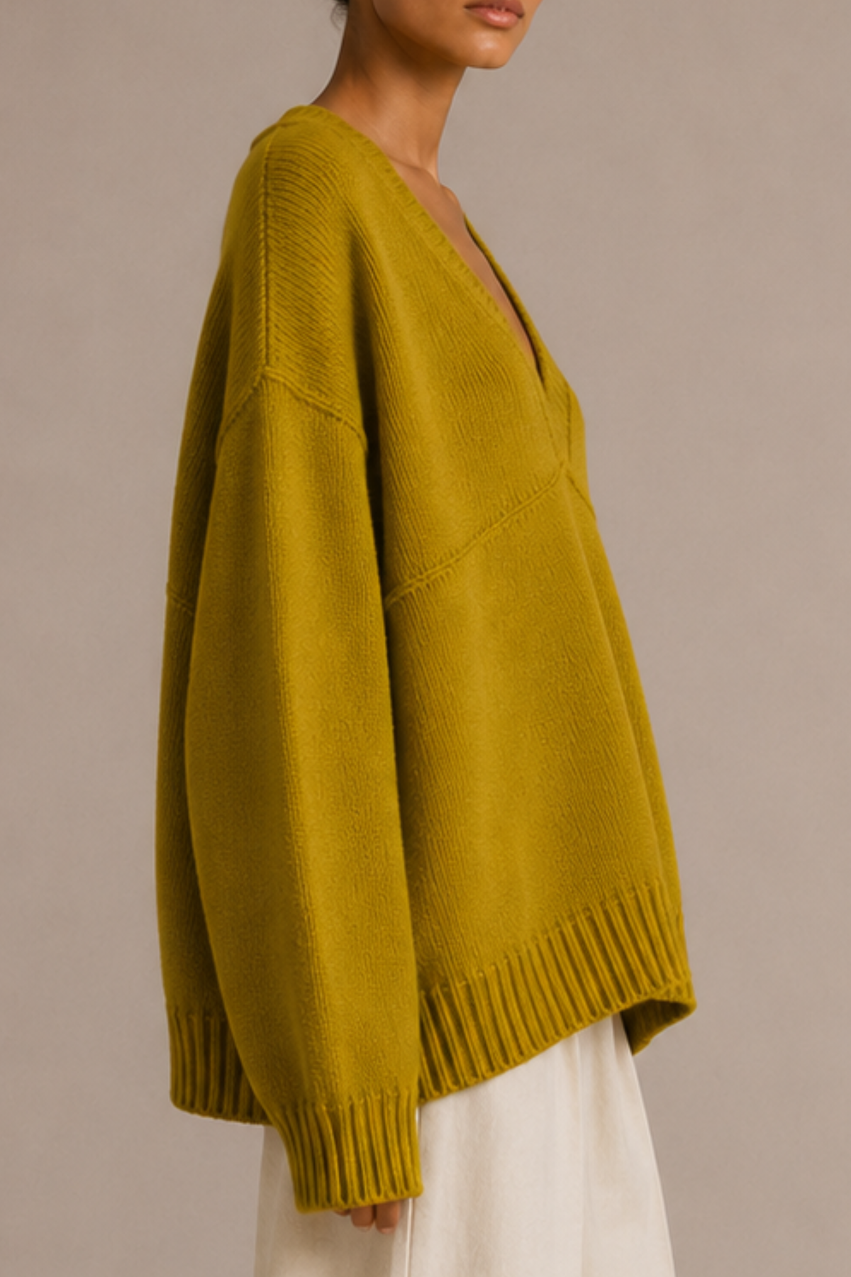Alpaca Oversized V-Neck Sweater