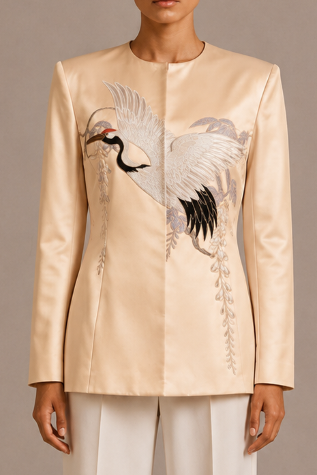 Demi-Couture Embroidered Silk Jacket