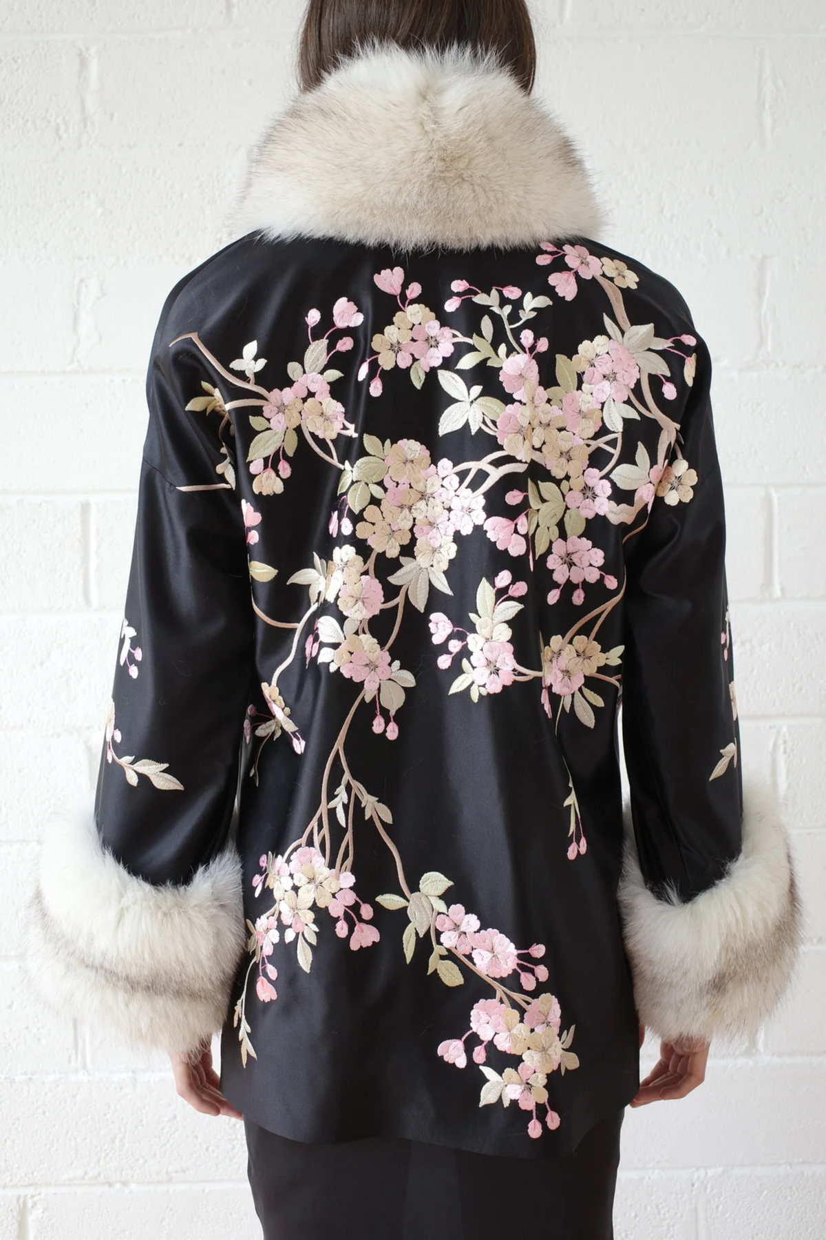 Demi-Couture Reconstituted Fur And Silk Robe