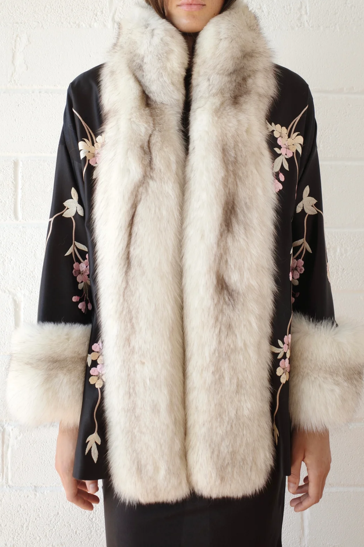 Demi-Couture Reconstituted Fur And Silk Robe