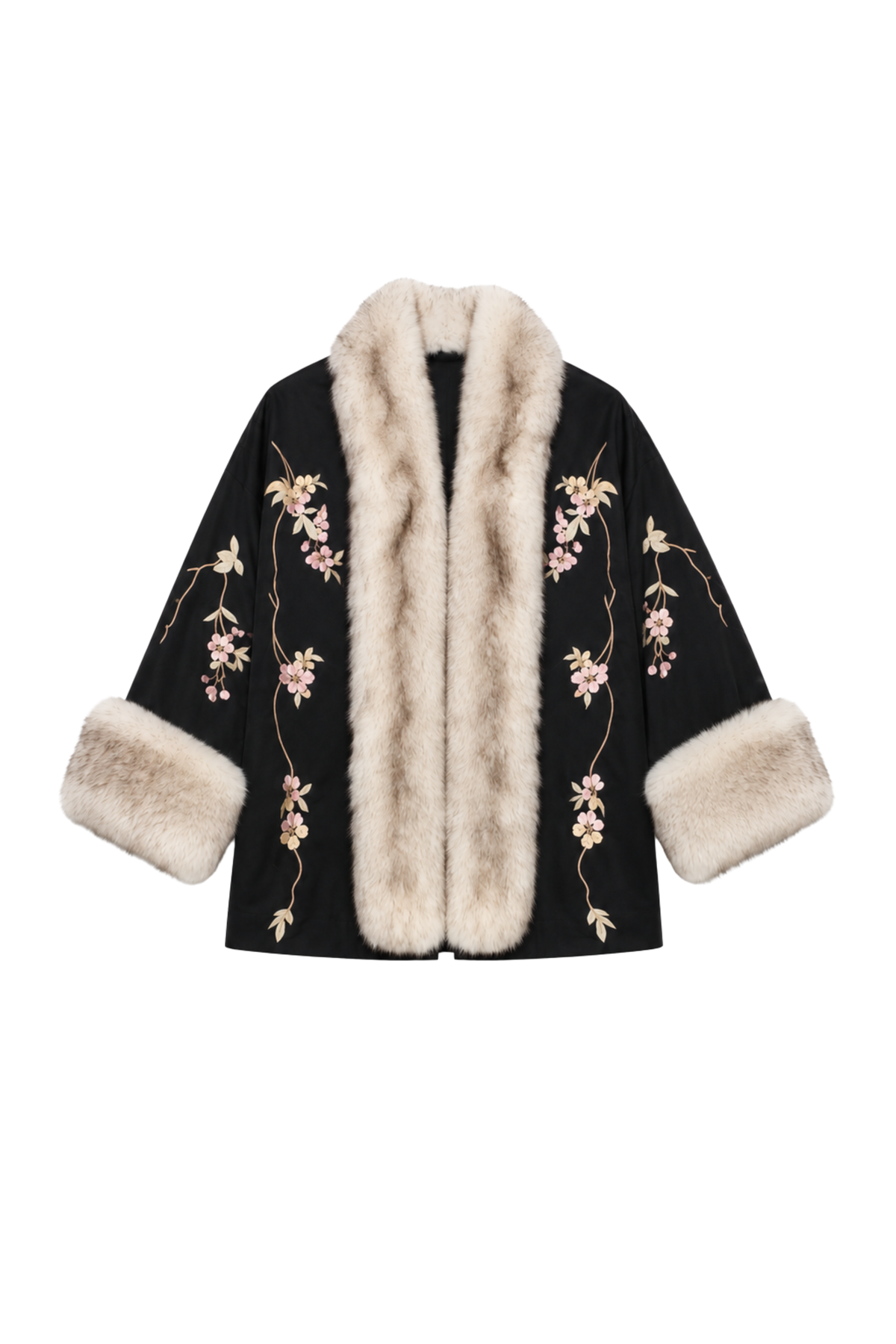 Demi-Couture Reconstituted Fur And Silk Robe