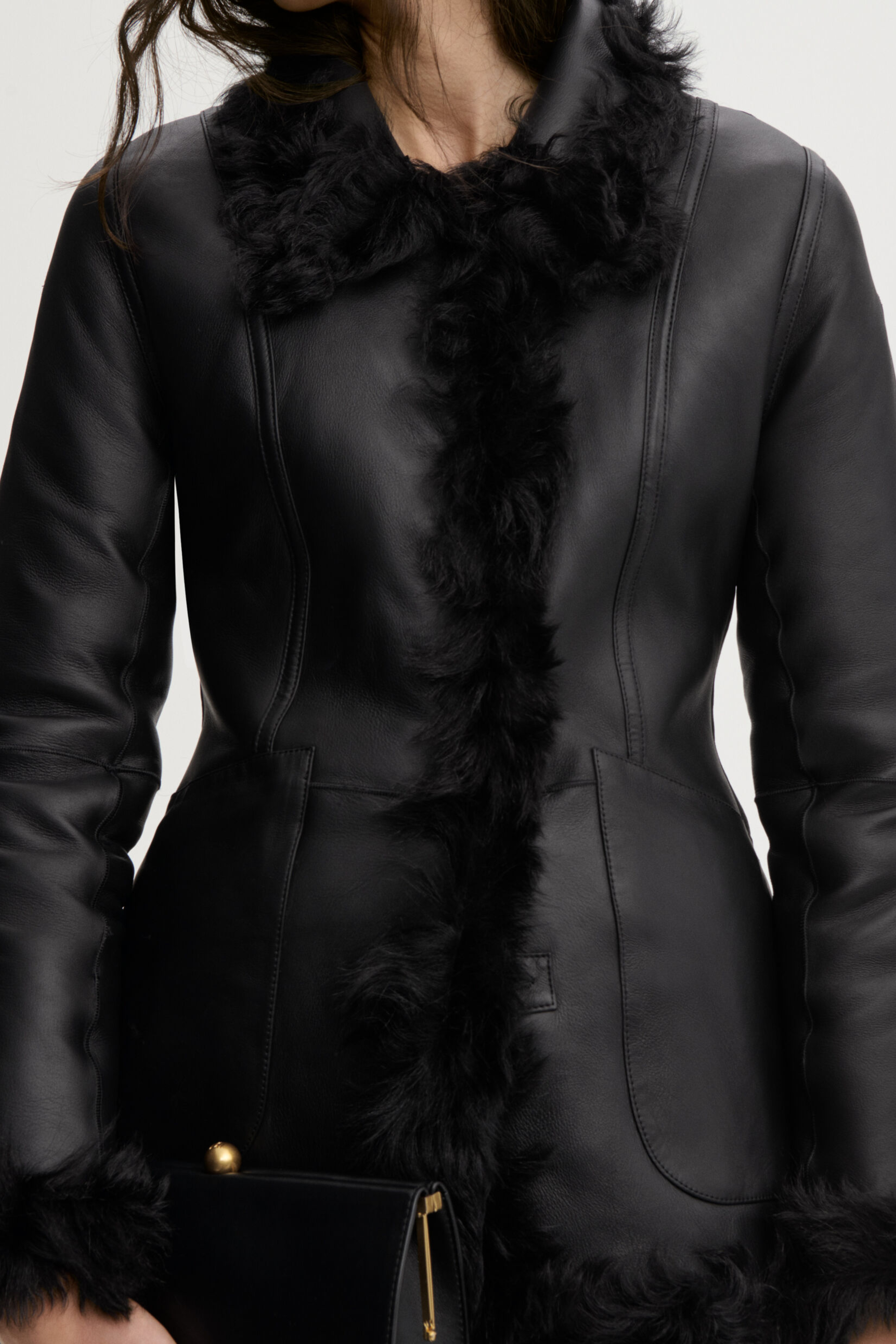 Adeline Shearling Jacket - Black