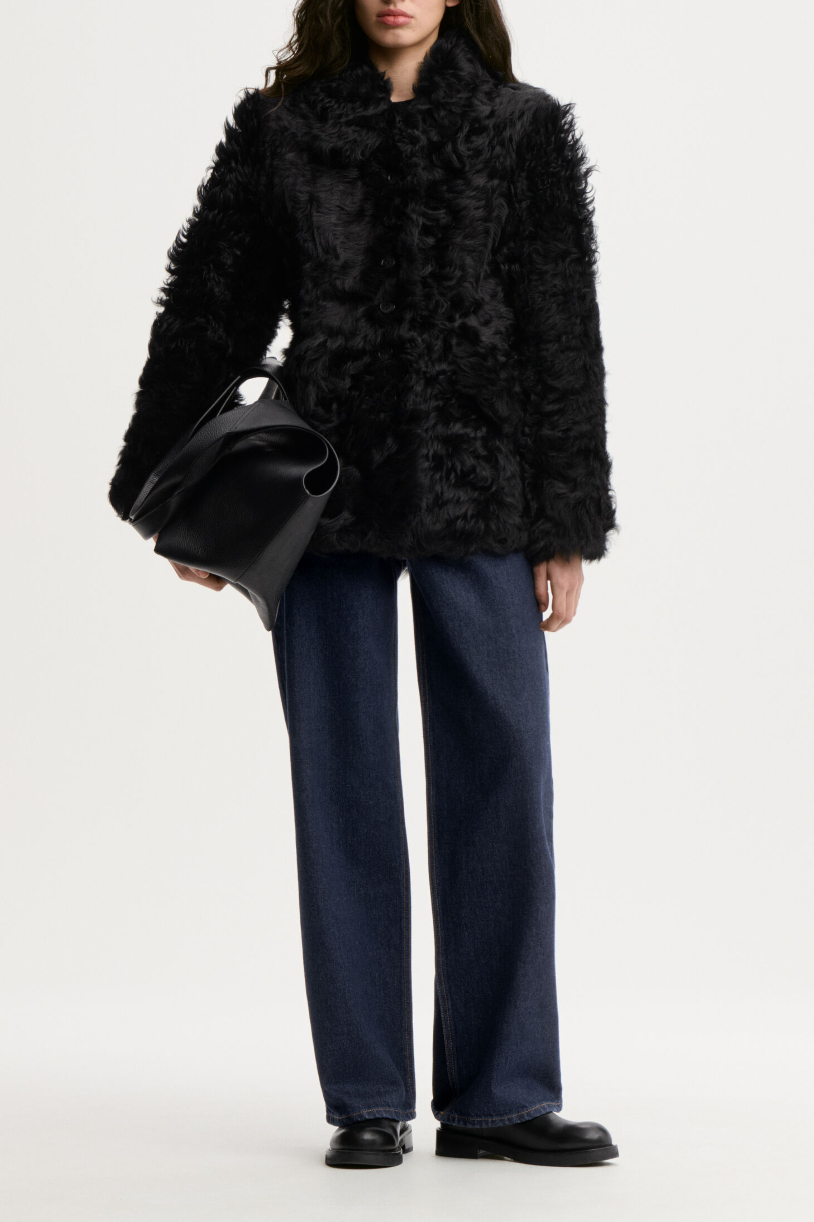 Adeline Shearling Jacket - Black