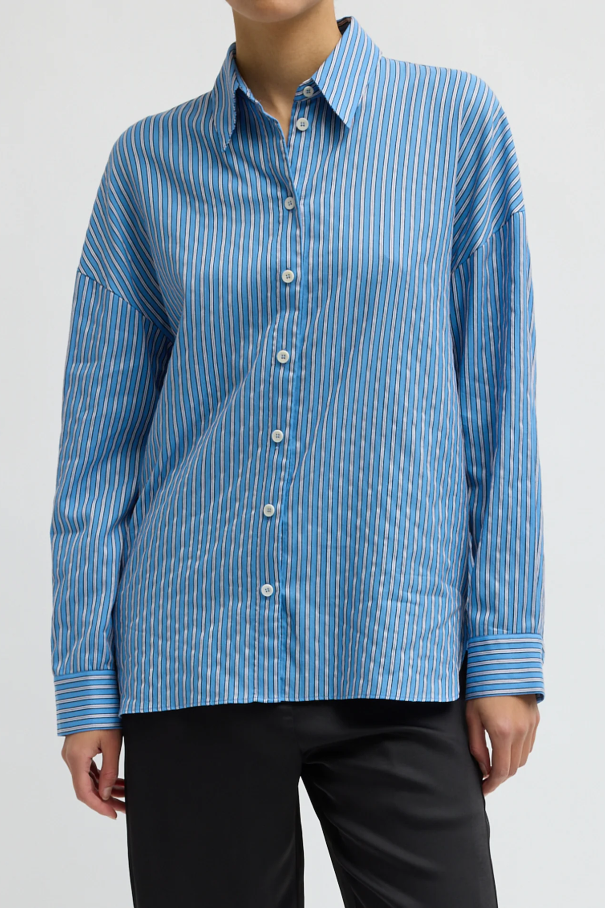 Edmund Lyocell Stripe Oversized Shirt
