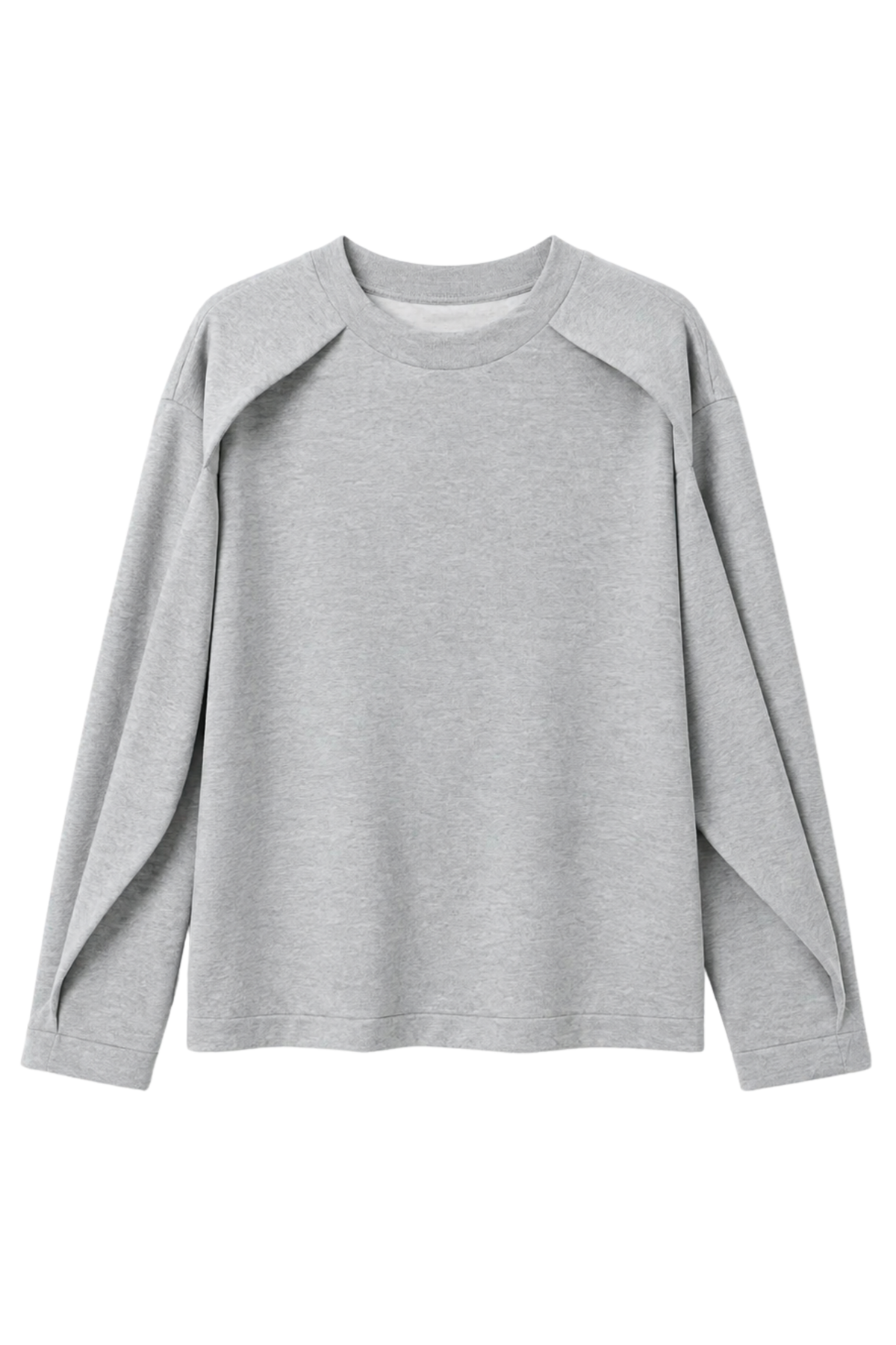 Bonded Viscose Crewneck with Folded Panel