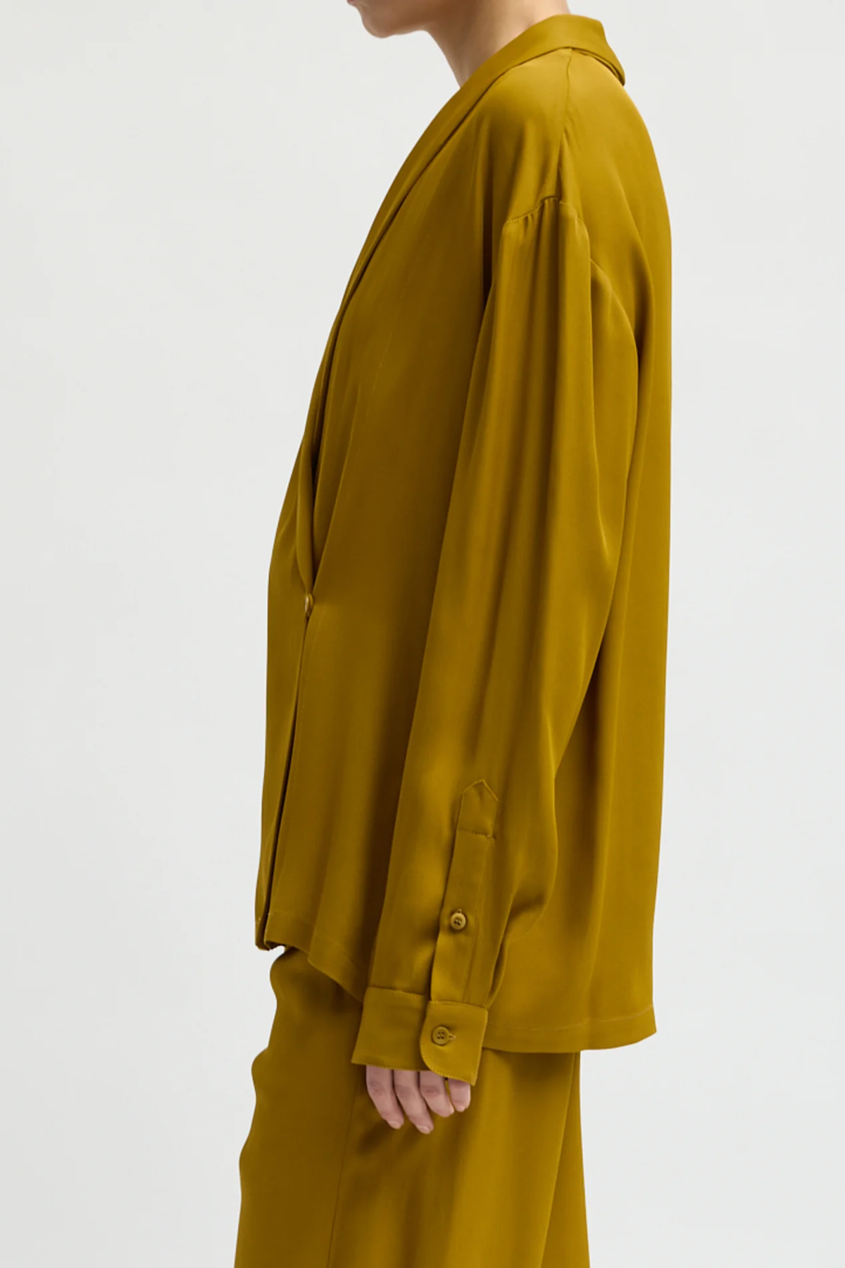 Eco Acetate Viscose Wrap Shirt Jacket