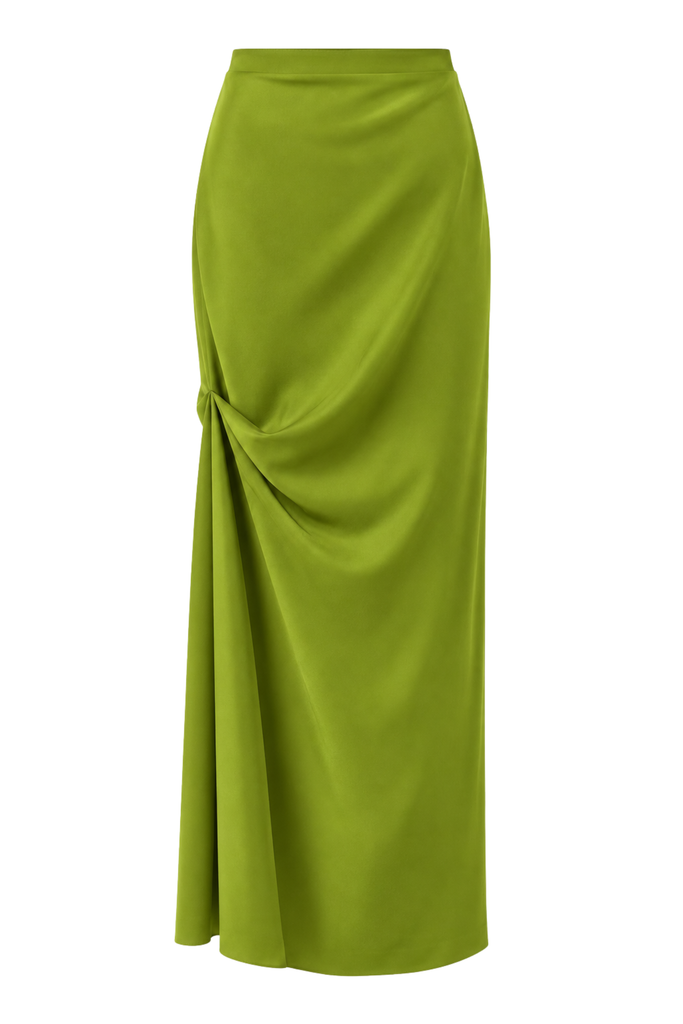 Asymmetric Draped Maxi Skirt