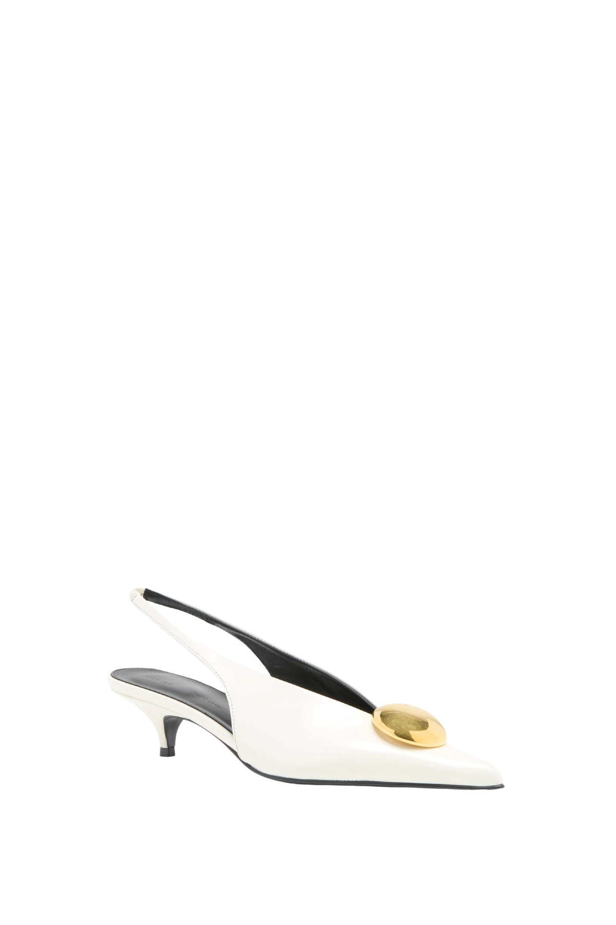 Dome Slash Slingbacks in Polished Calf Ivory