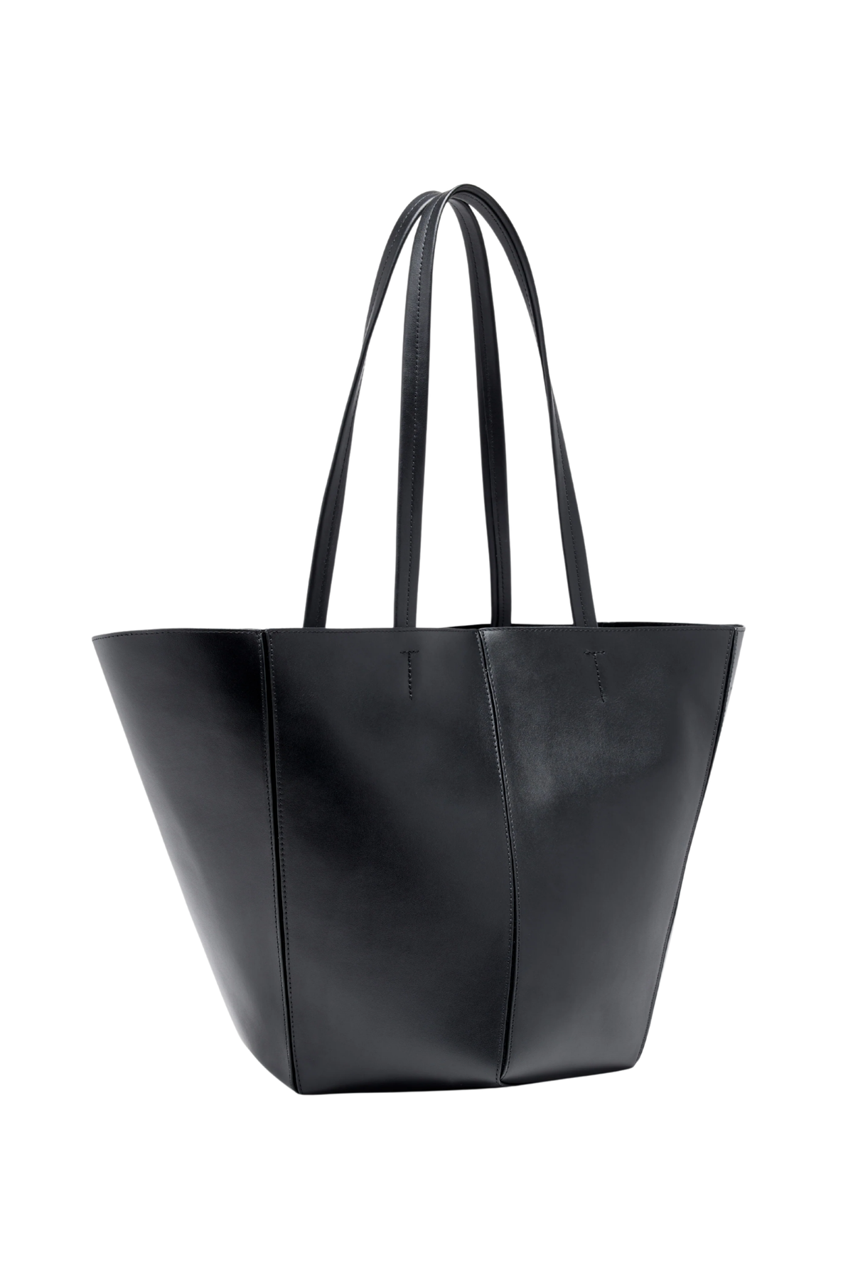 Hex Tote in Smooth Calf Black