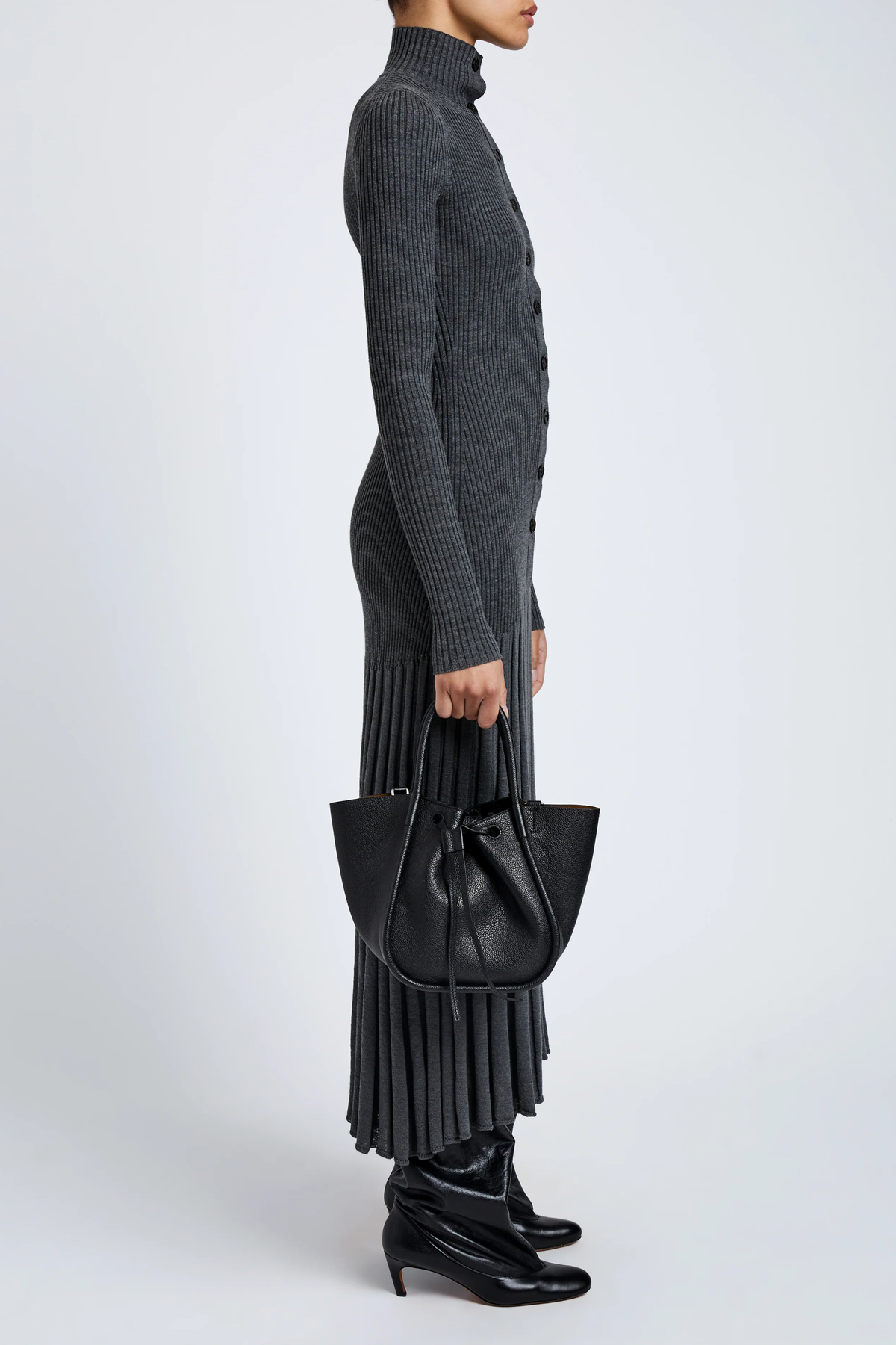 Small Ruched Tote Black