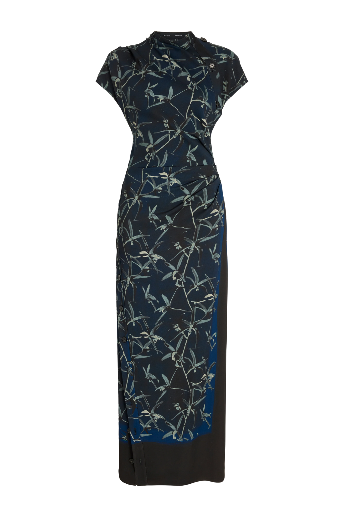Anais Dress in Printed Stretch Cady Ink Multi