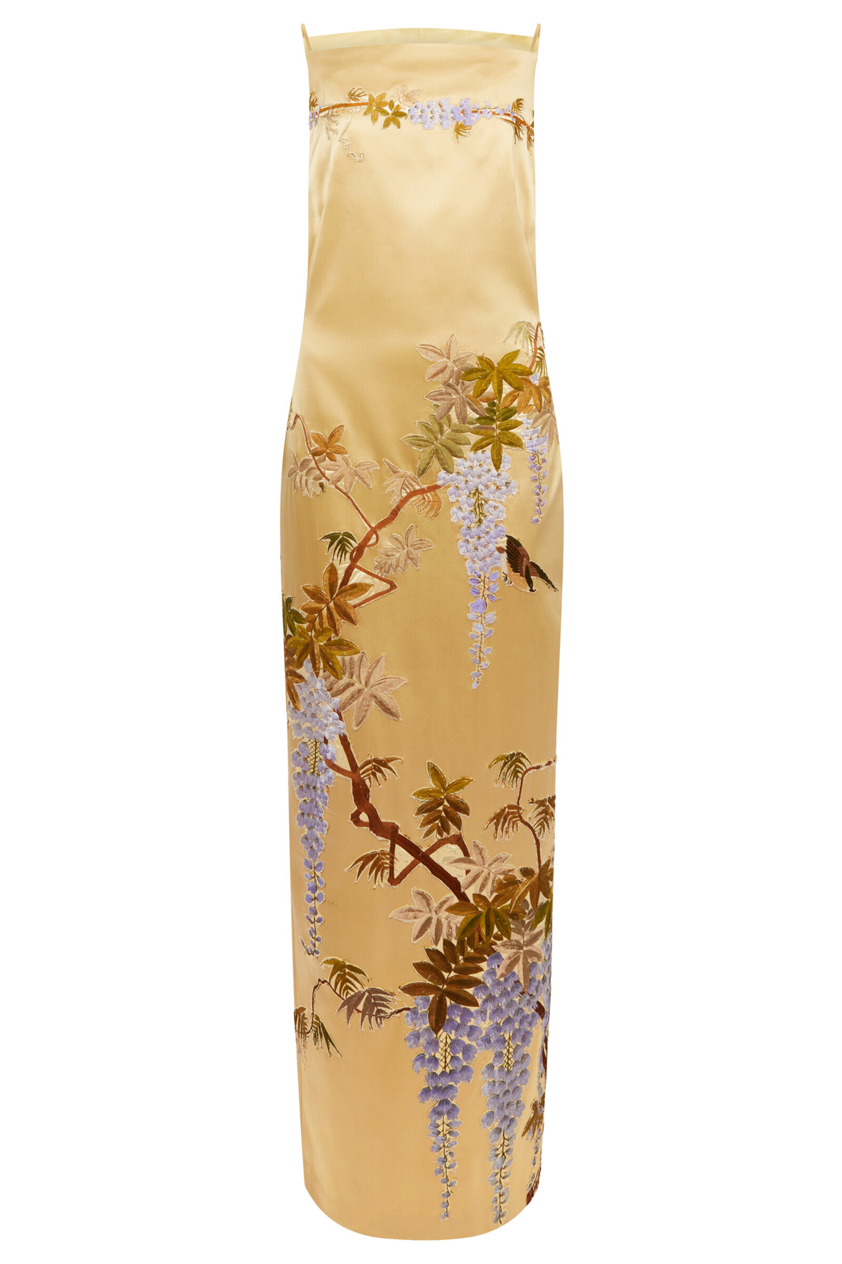 Demi-Couture Emboidered Silk Maxi Gown