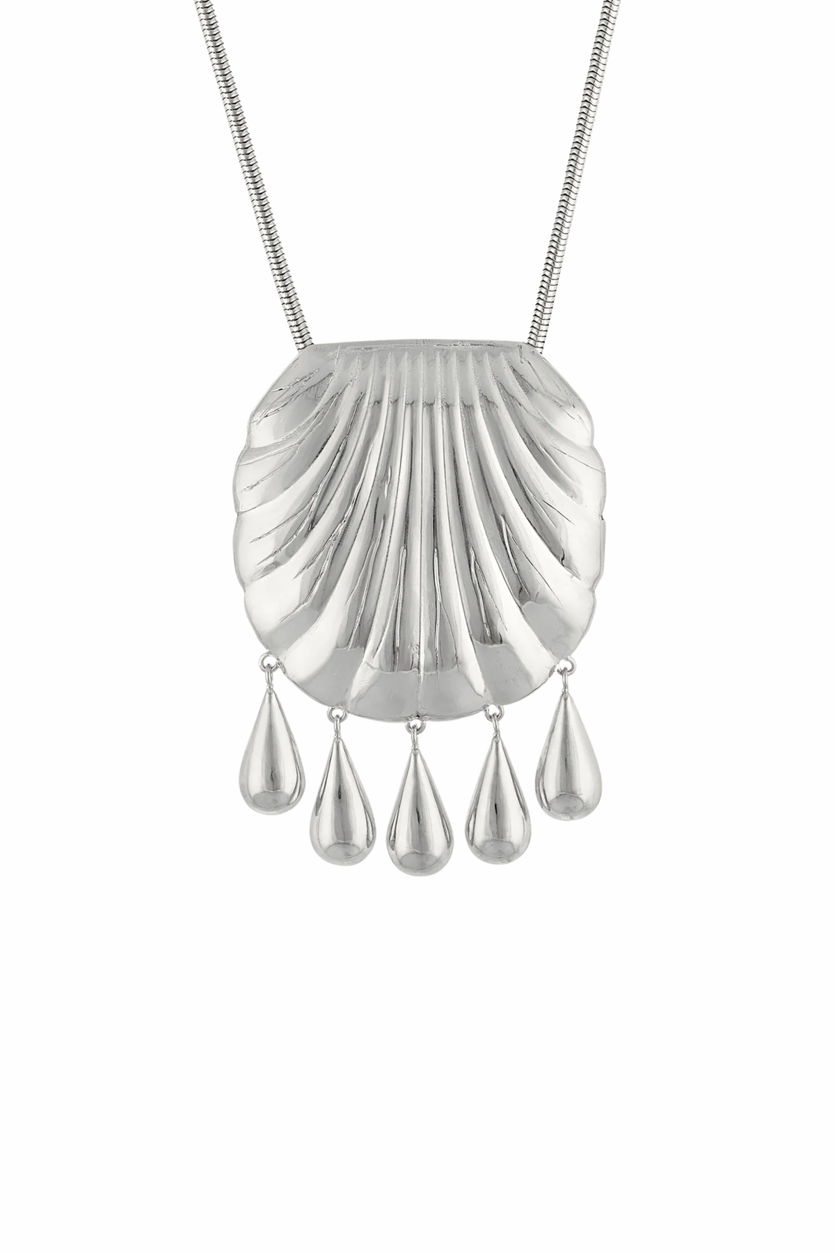 Petra Shell Necklace in Silver