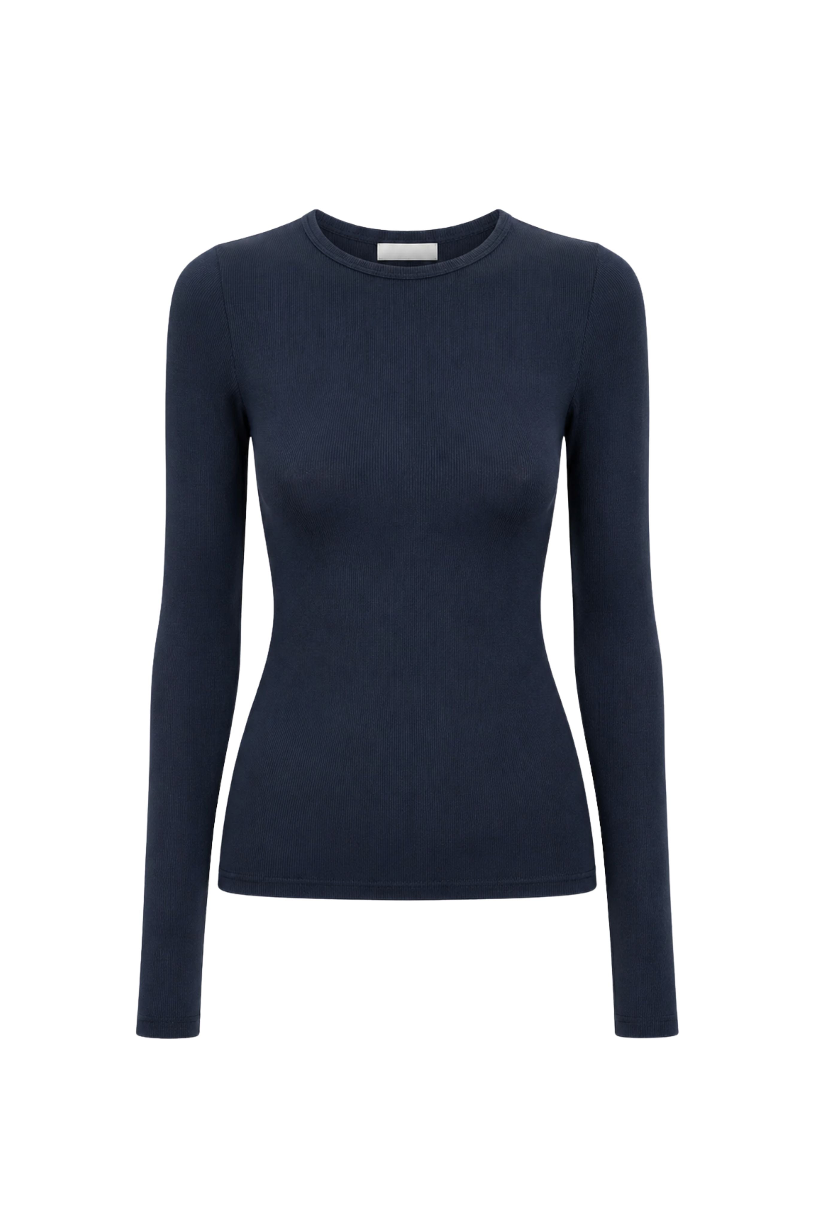 Circular Ribbed Crewneck Pullover T