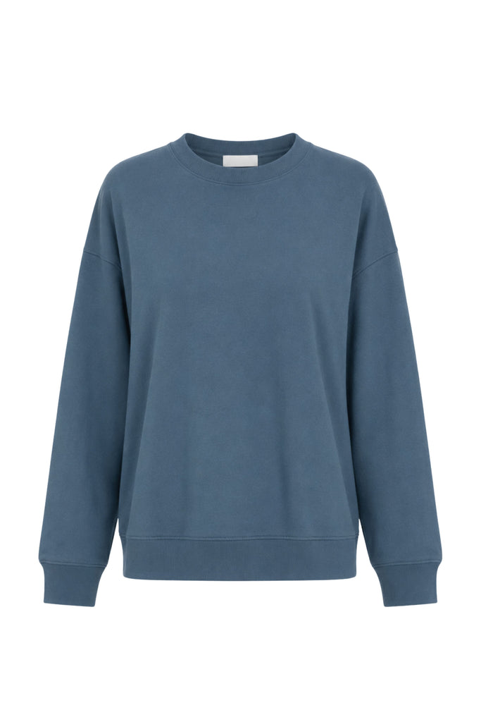Light Weight Sweatshirting Crewneck Sweatshirt - Blue Grey