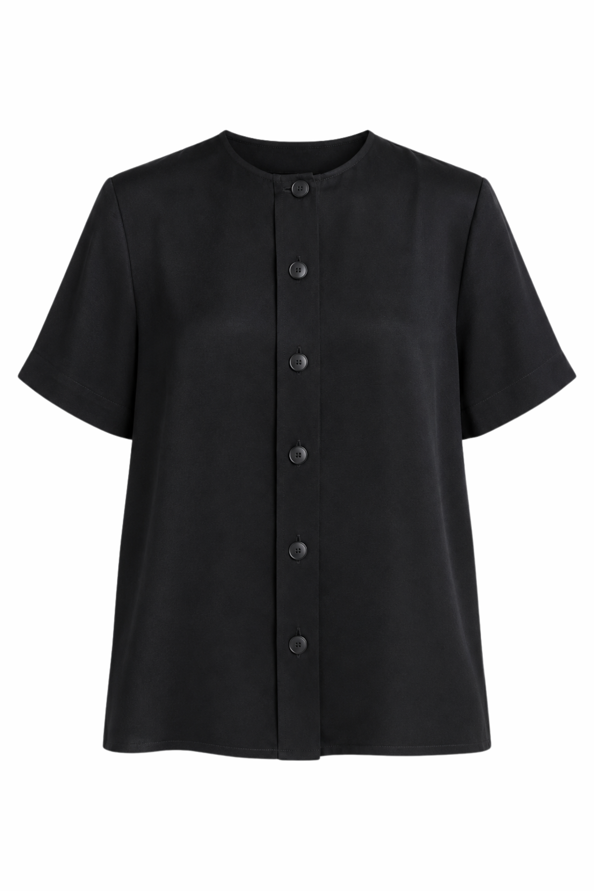 Jette Silk Crepe Tee - Black