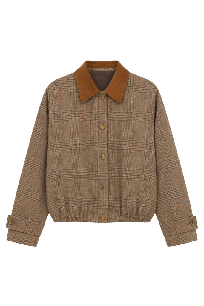 Suede collar blouson jacket