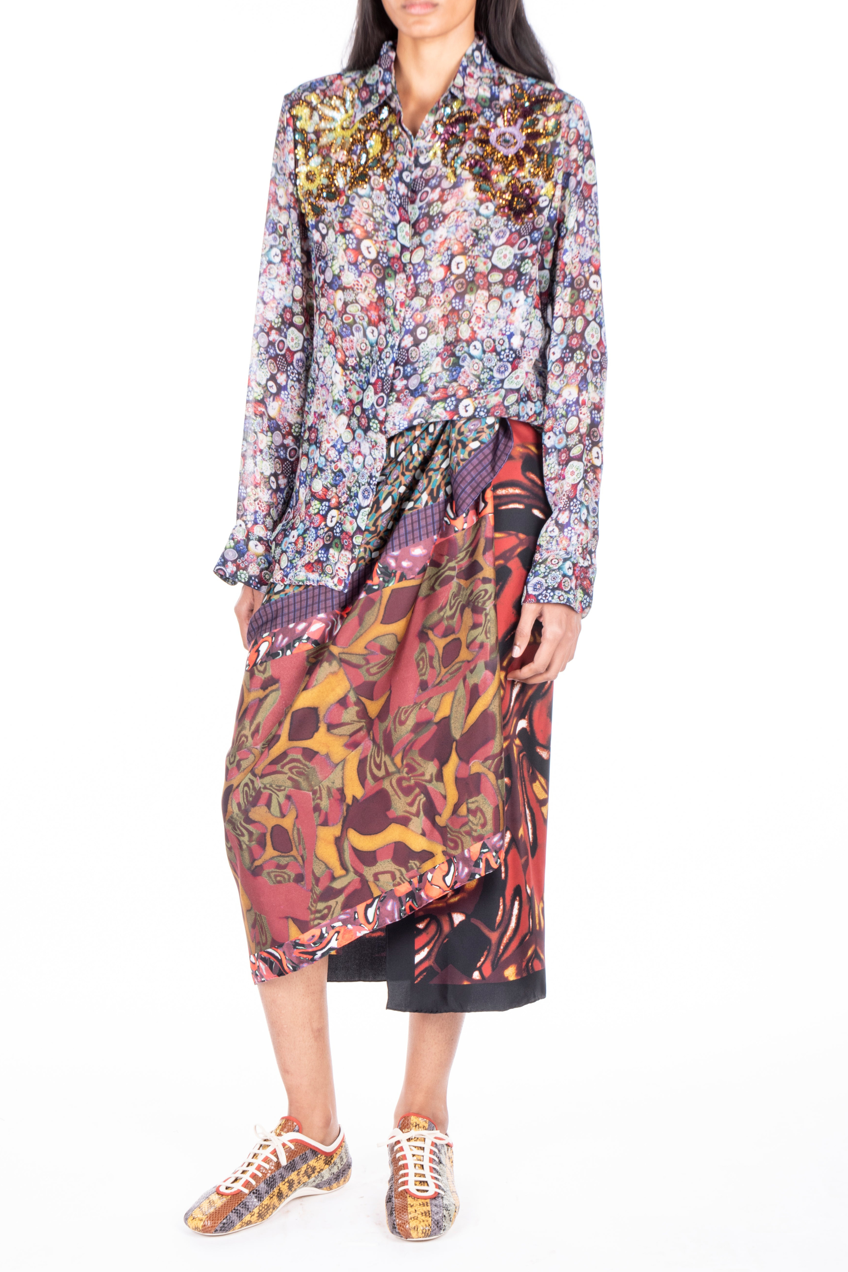 Scarfy Long Skirt