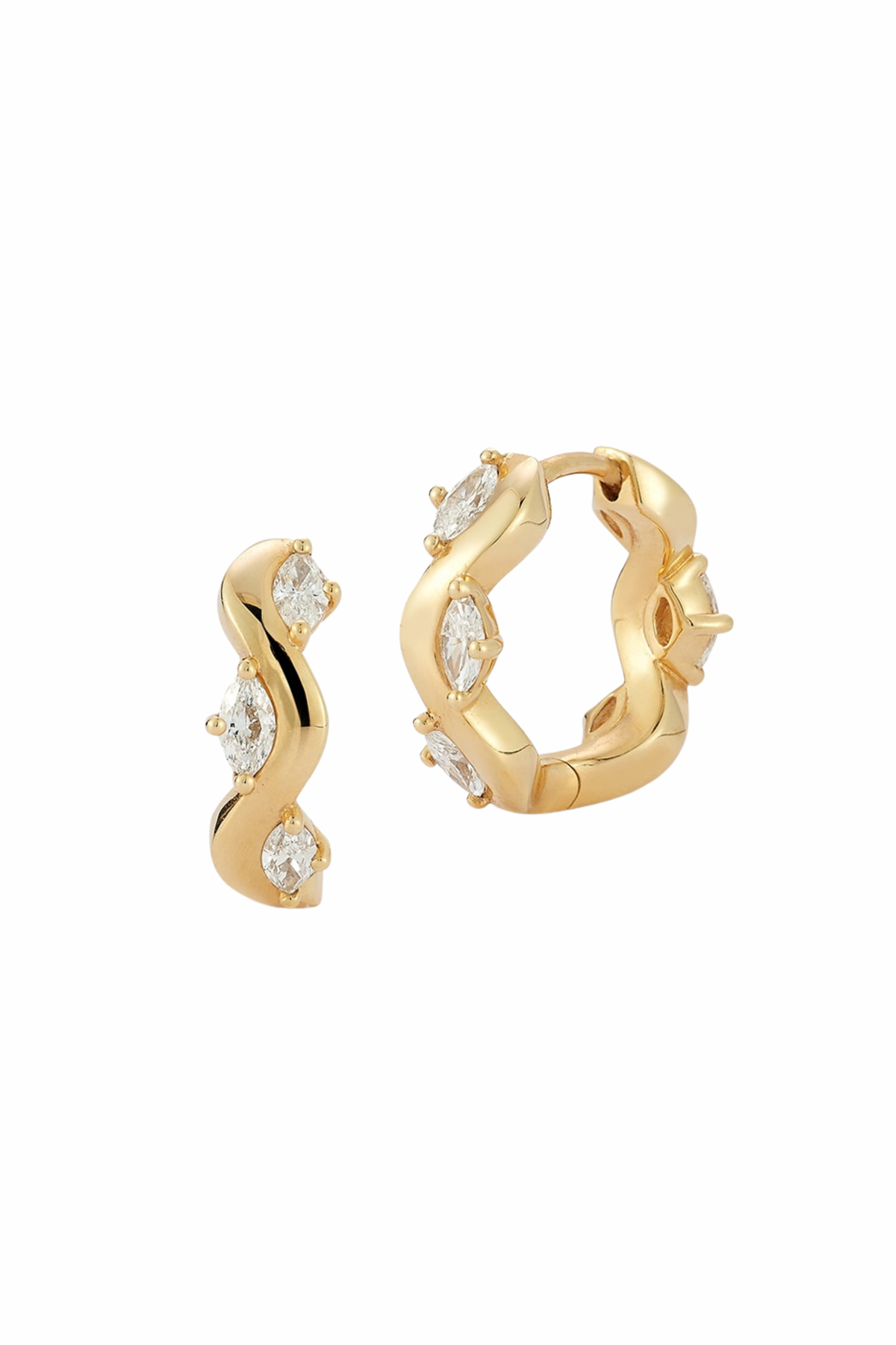 Marquise Constellation Huggie Hoops/18k Gold