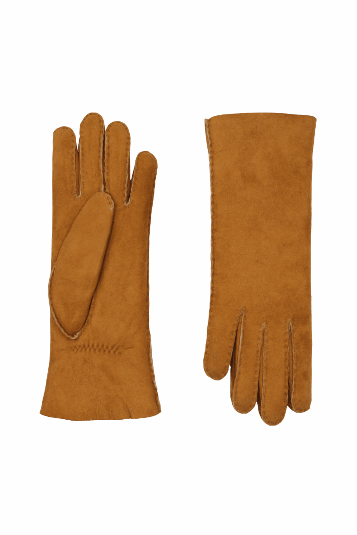 Denise Double Face Leather Gloves - Chestnut