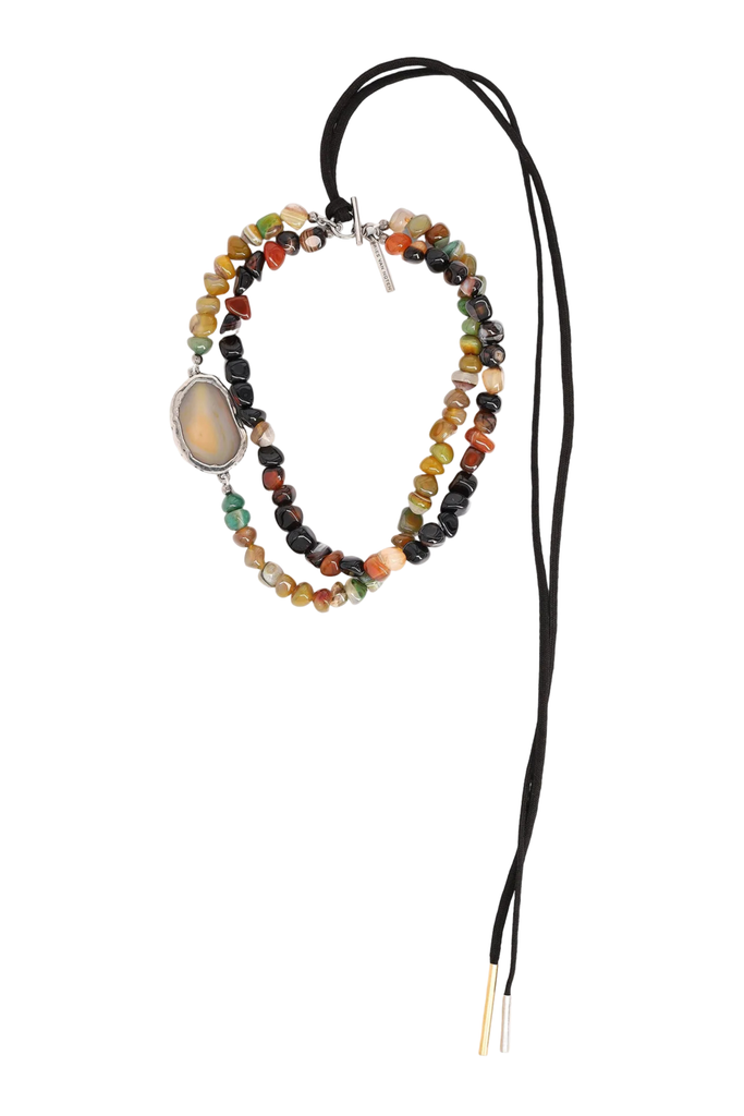 Beaded Necklace - Olive