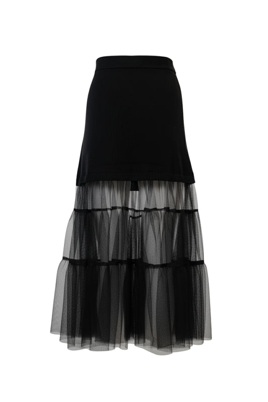 Seraphine Solid Knit Tulle Skirt