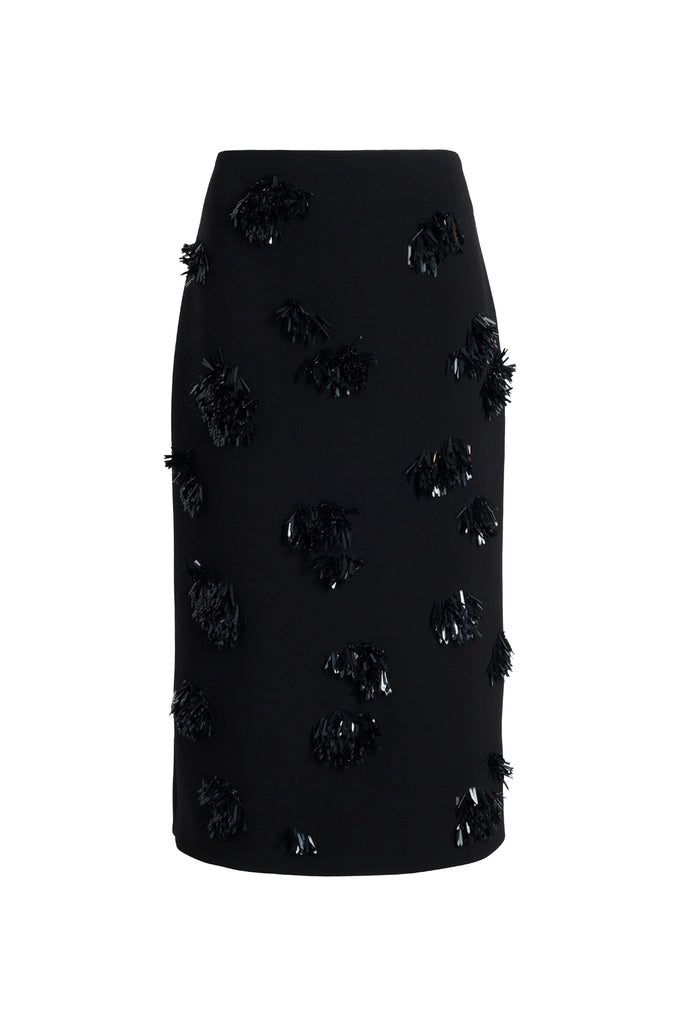Moira Skirt in Embroidered Compact Crepe