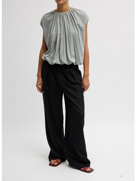 Tshirt Program Shirred Neck Circular Top