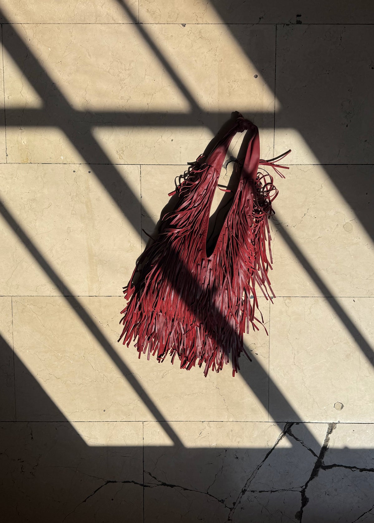 Sofia Fringe Tote - Red Jasper