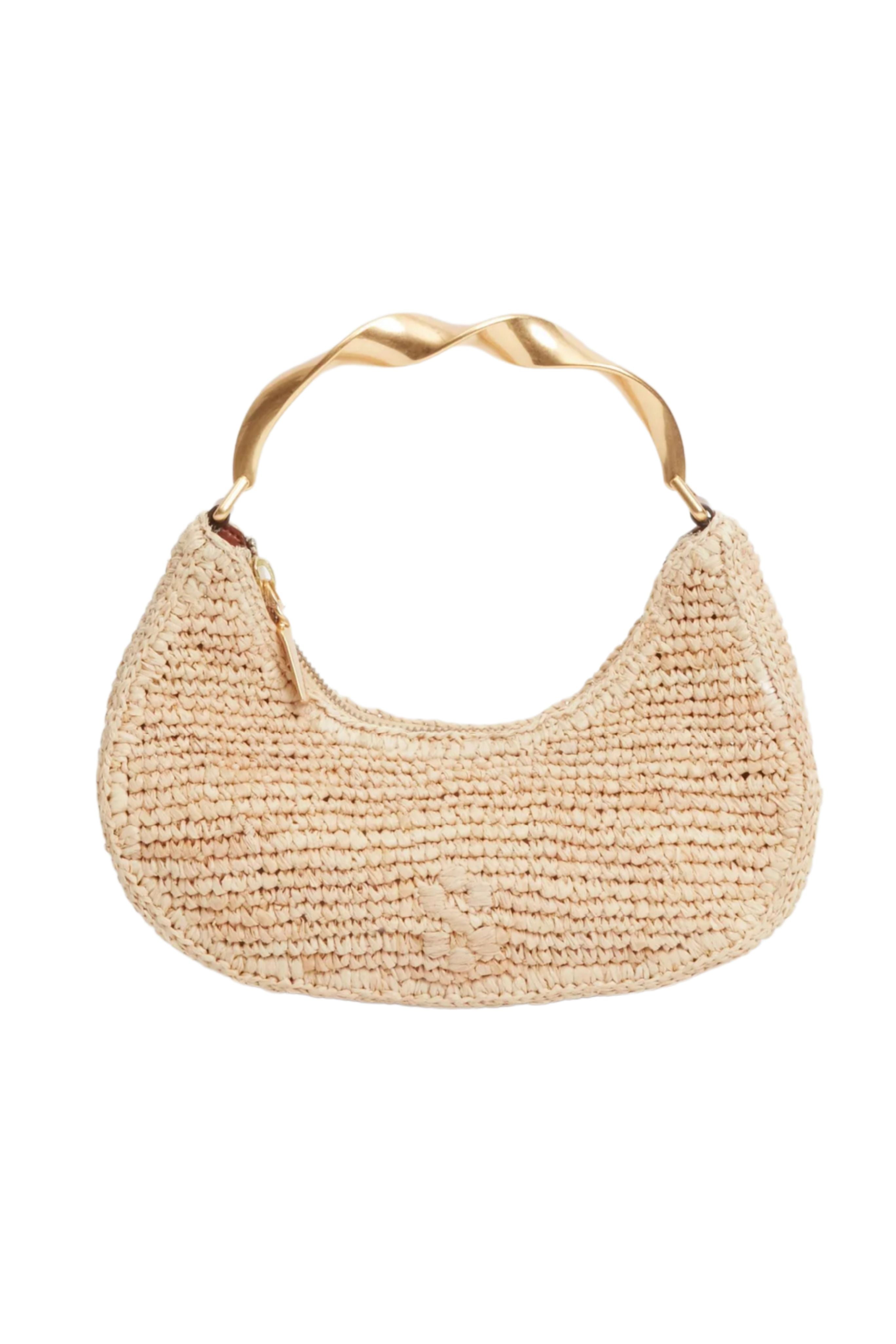 Nixi Twist Handle Raffia Hobo