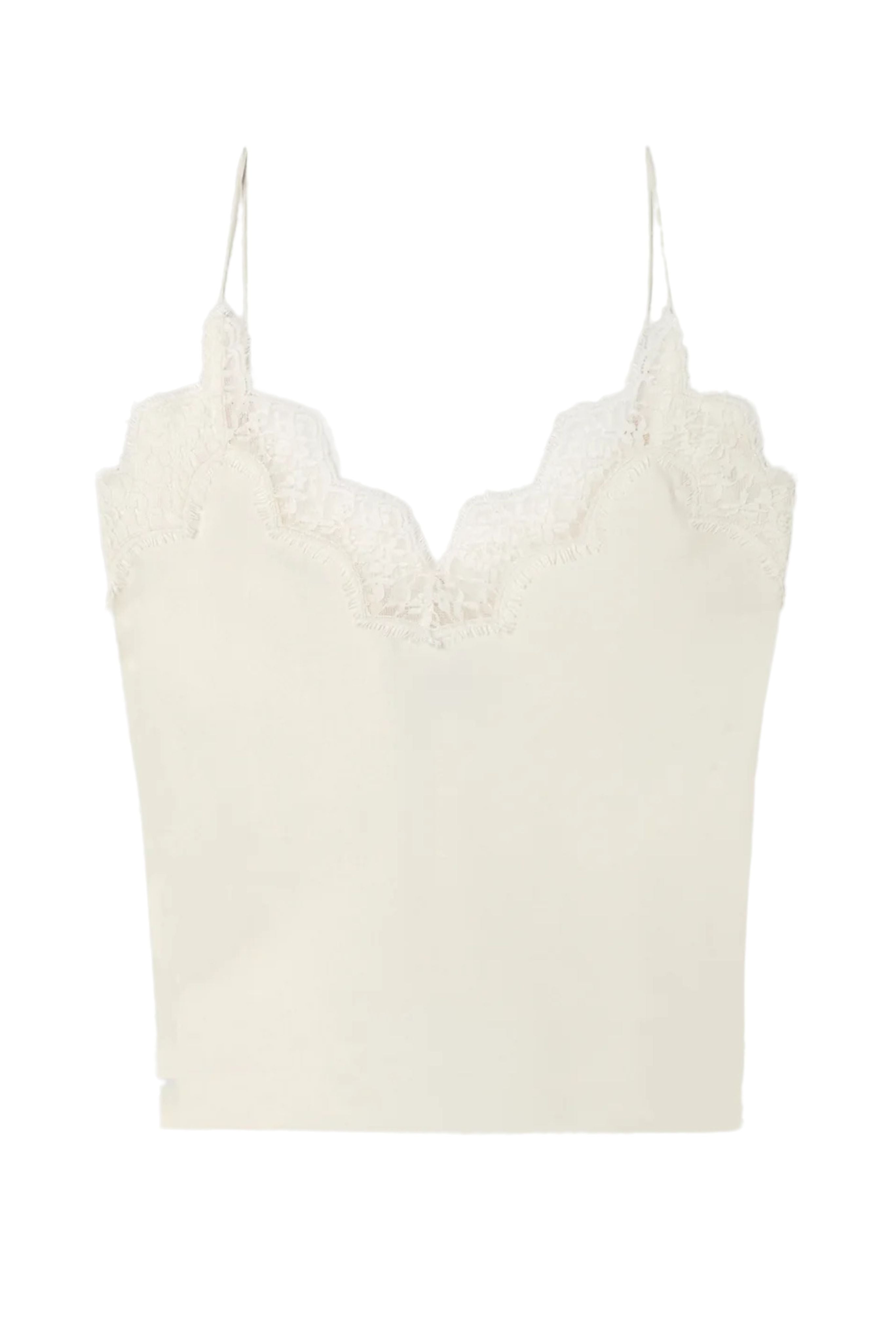 V-neck Silk Lace Top