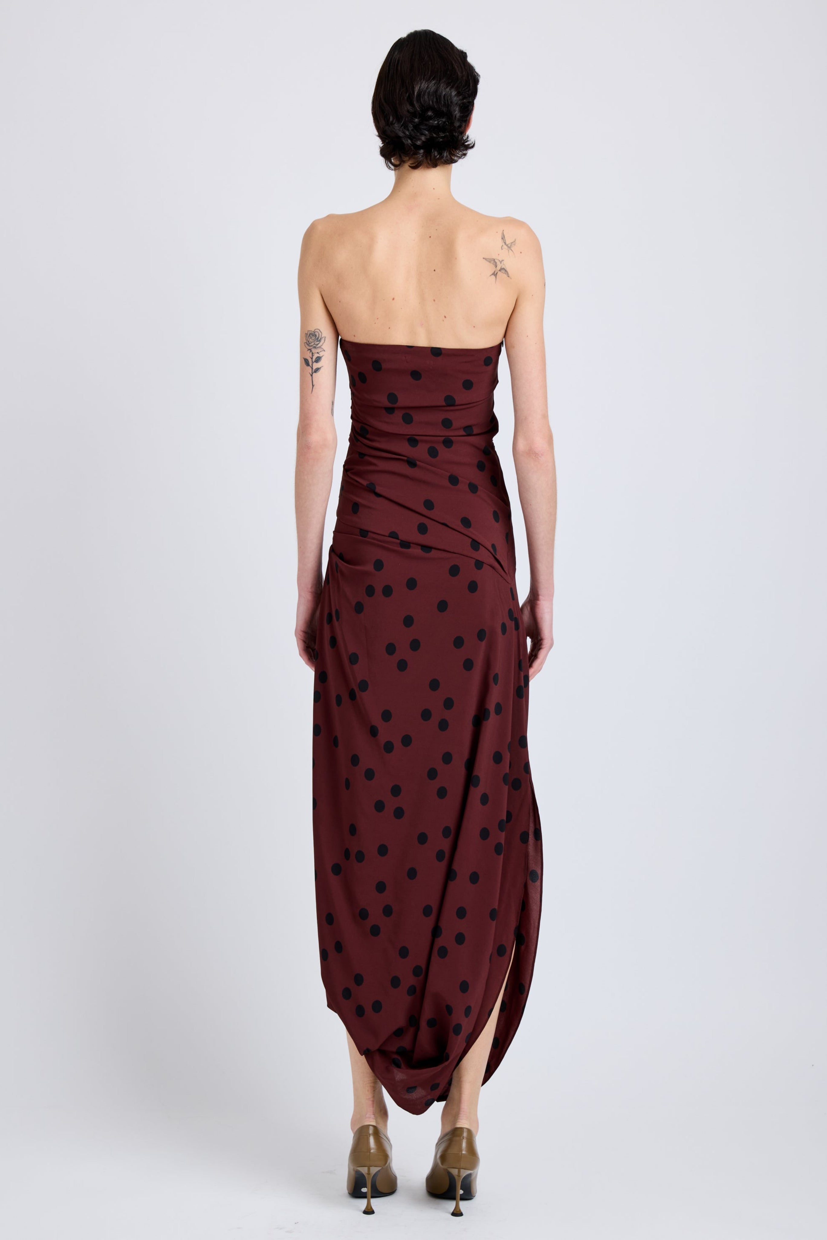 Nayara Dress in Printed Dot Stetch Viscose