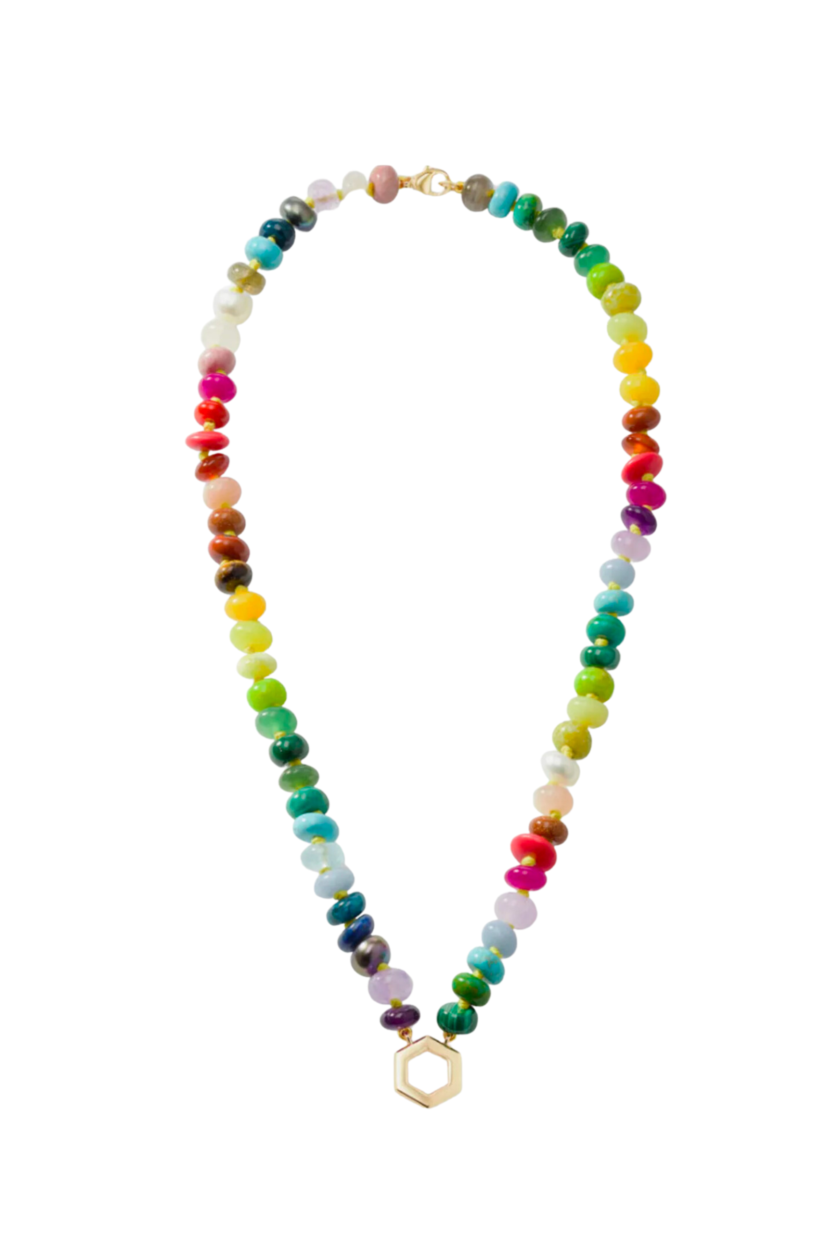 Beaded Rainbow Station Necklace | Caitlyn Minimalist