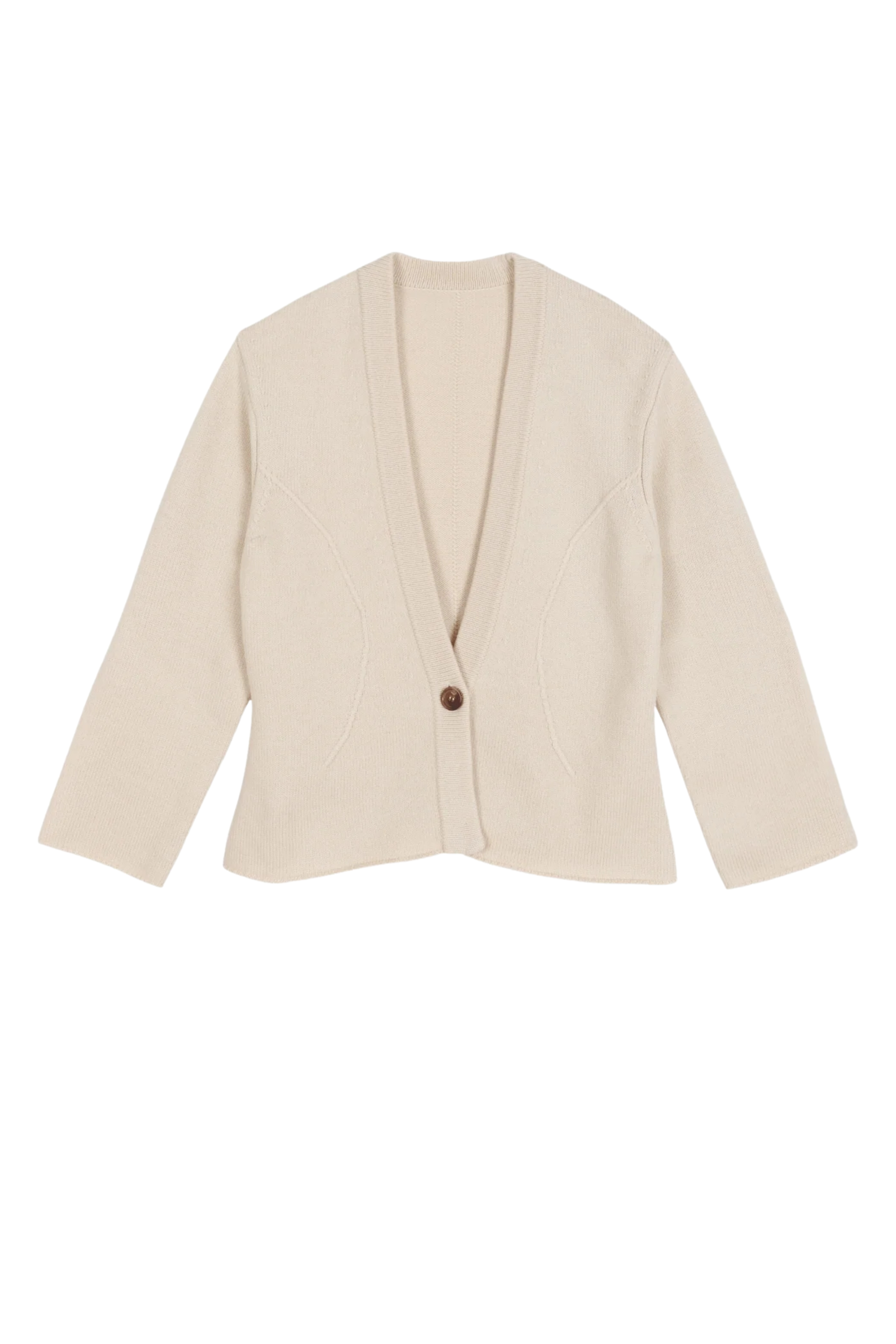 Dali Beige Merino Wool Cardigan