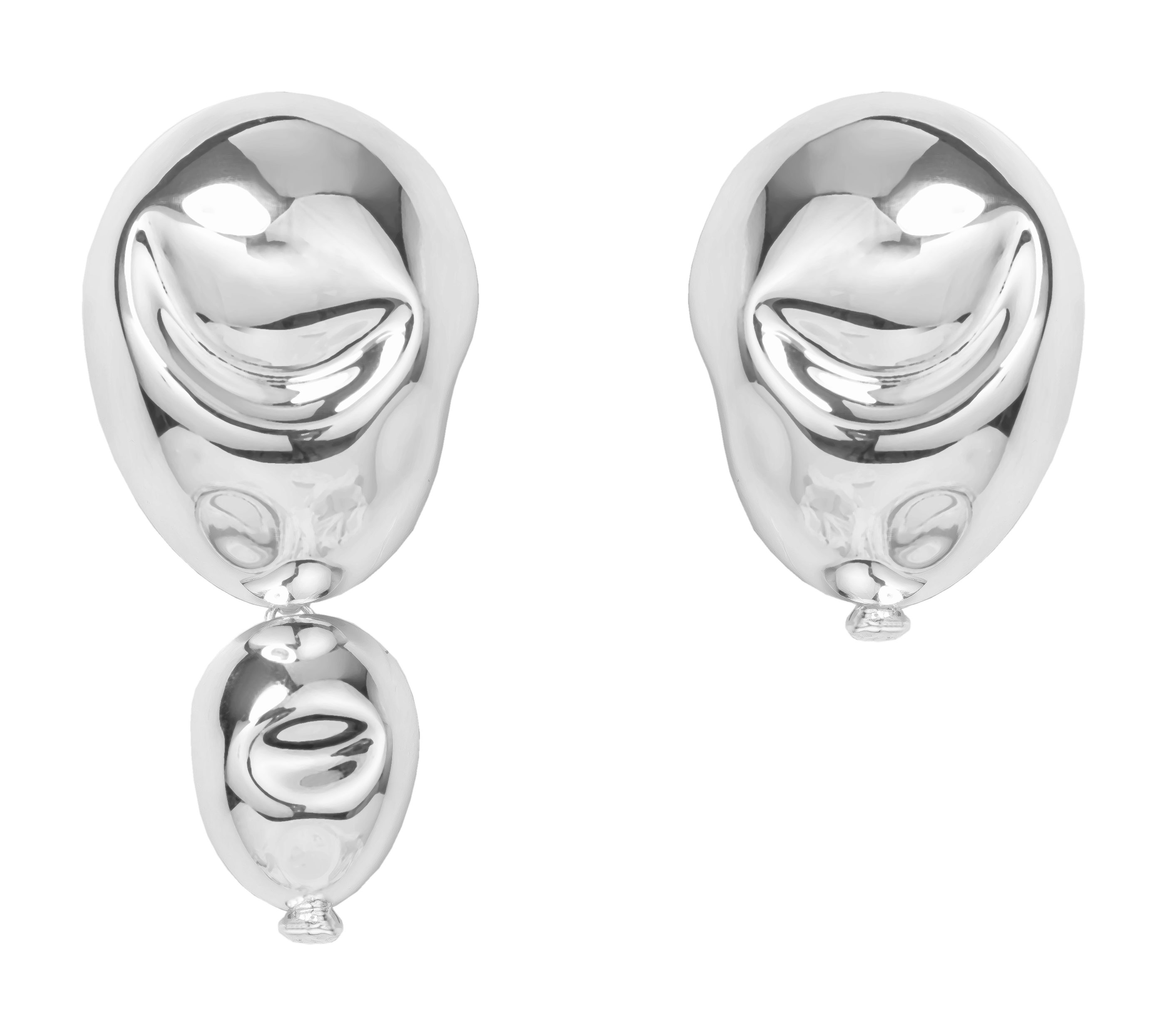 Asymmetric Silver Oriente Earrings