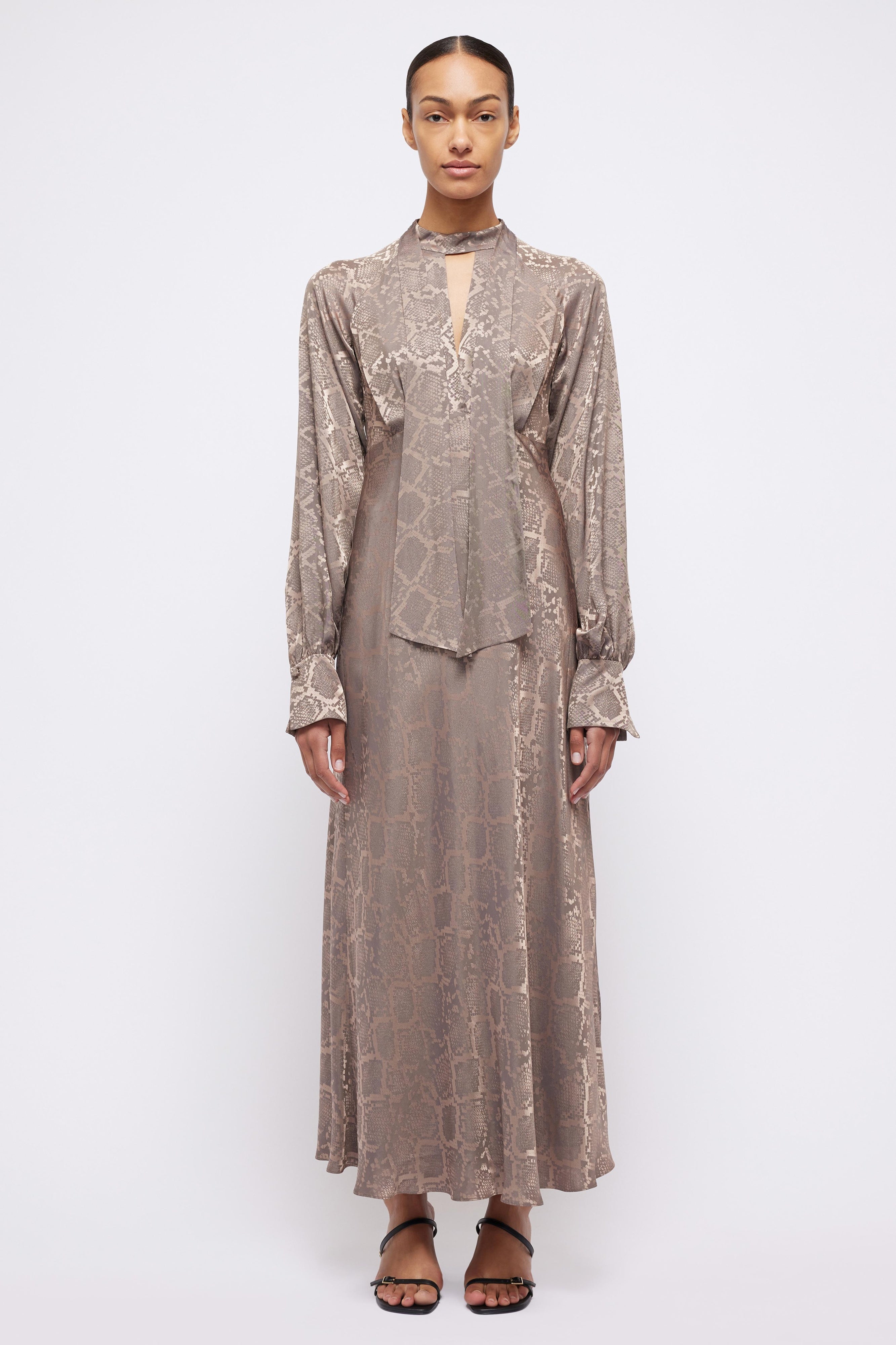 SIMKHAI Tawney Long Sleeve Midi Dress