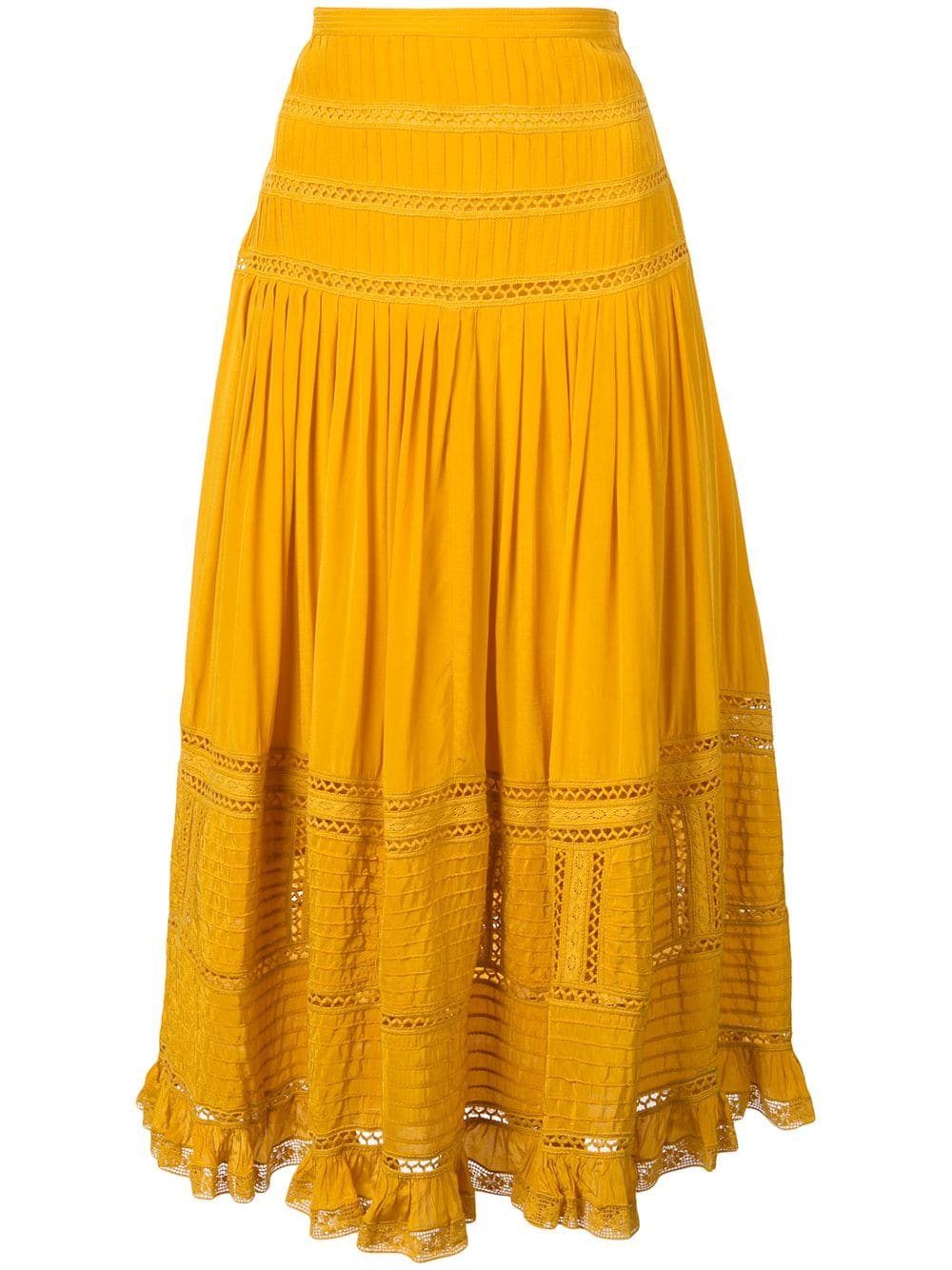 SEA Poppy Mustard Pintuck Skirt