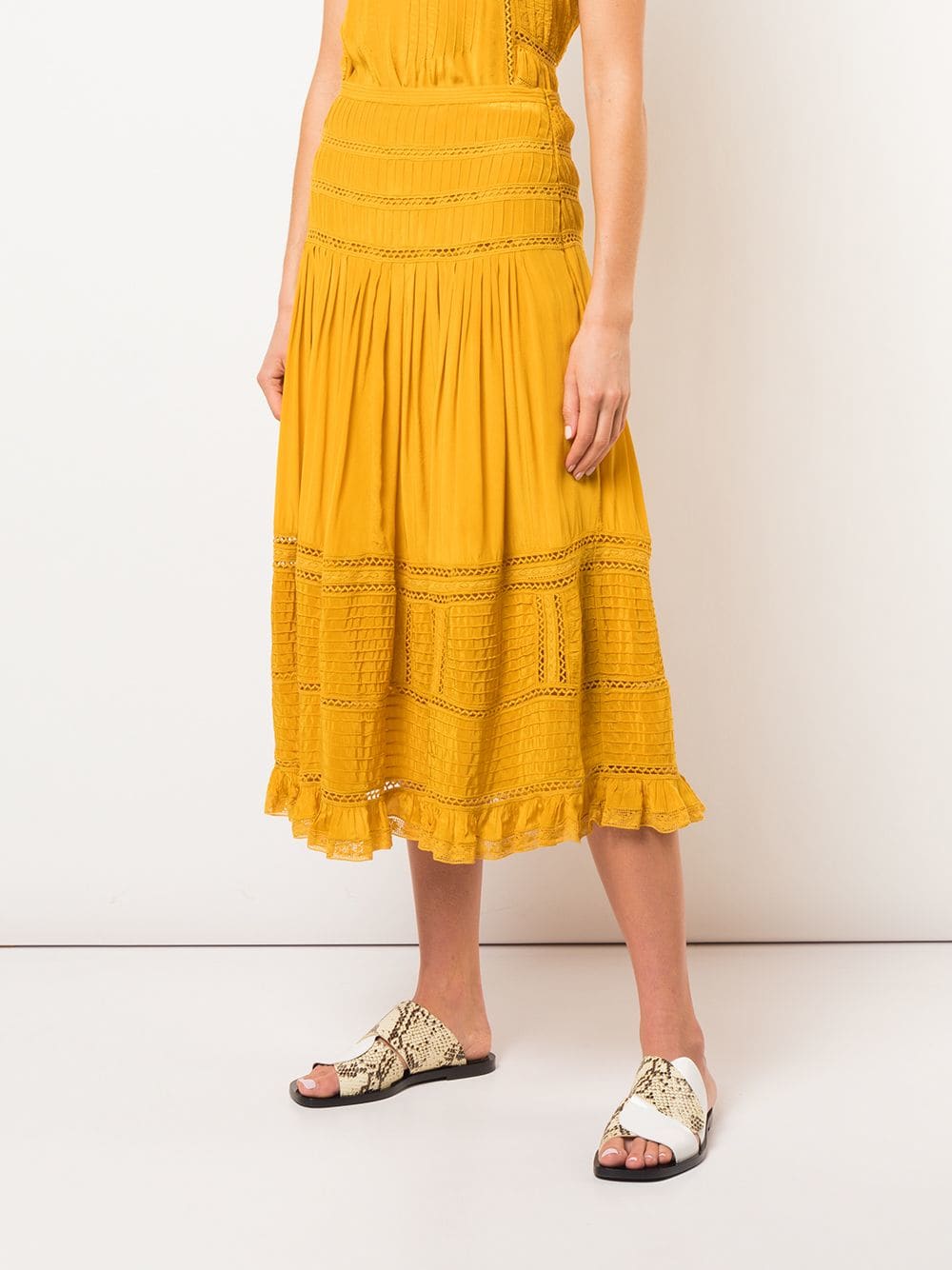 SEA Poppy Mustard Pintuck Skirt