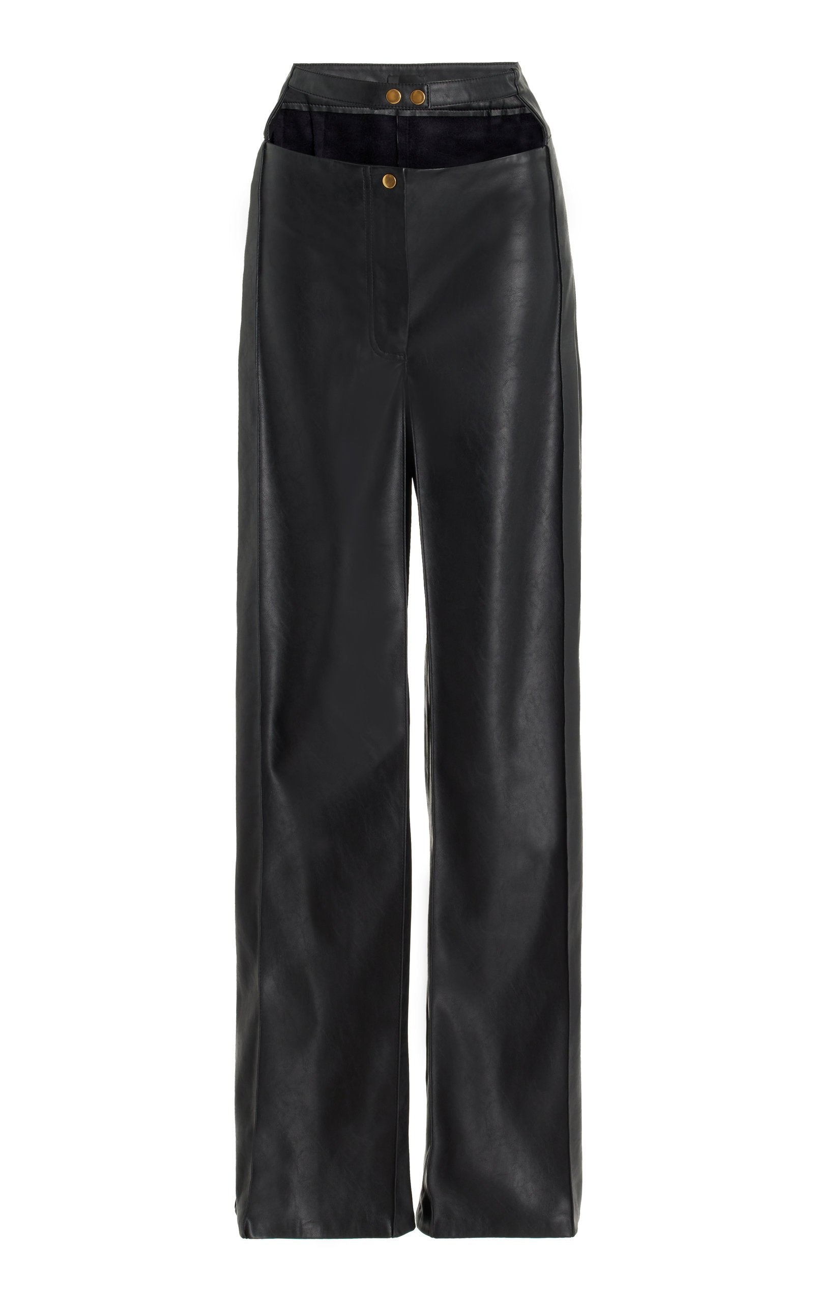 BEVZA Leather Cut-Out Pants